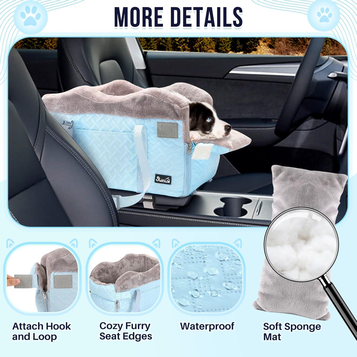 Asiento de Coche para Perros SlowTon Azul - Hasta 4 kg