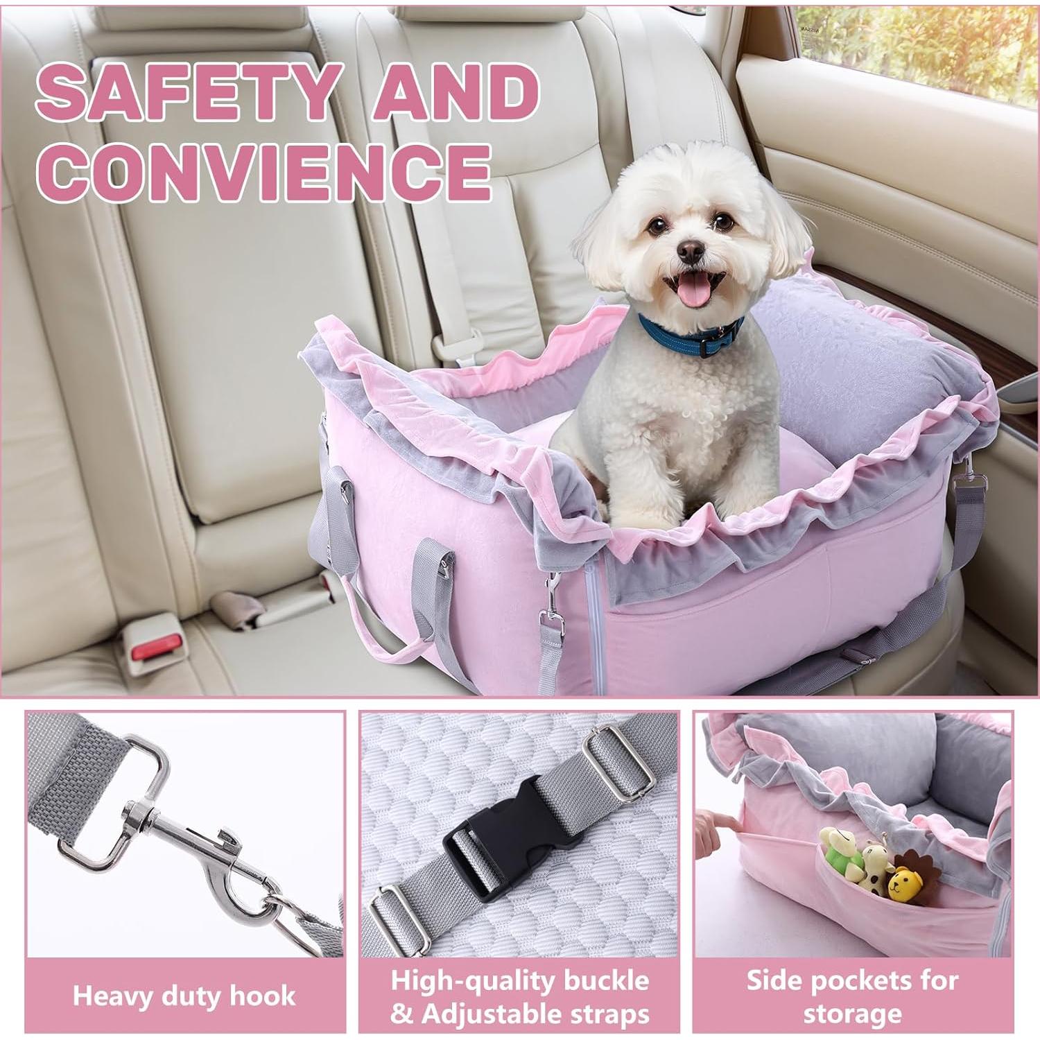 Asiento de Coche para Perros Homcosan Rosa 74.9x63.5 cm