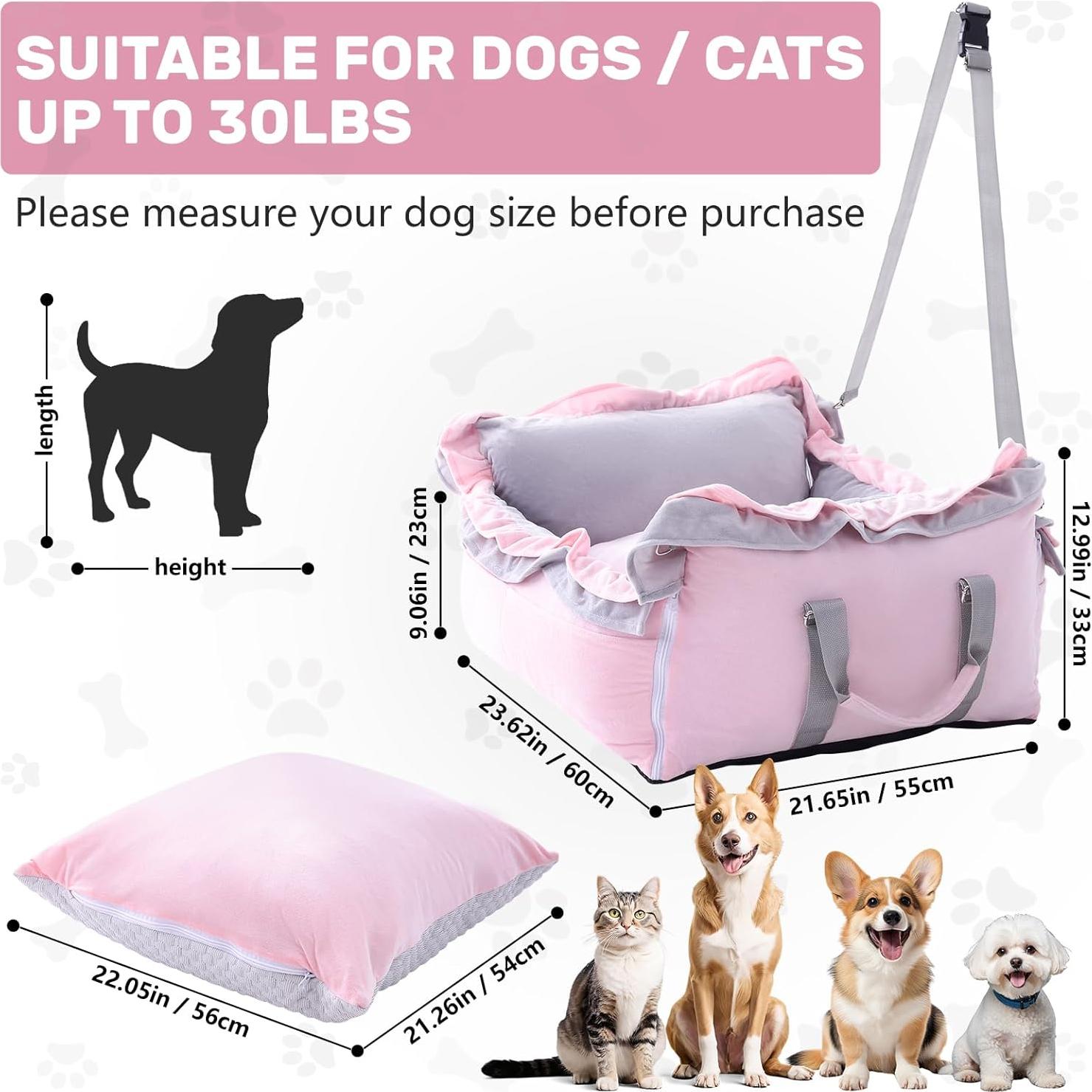 Asiento de Coche para Perros Homcosan Rosa 74.9x63.5 cm