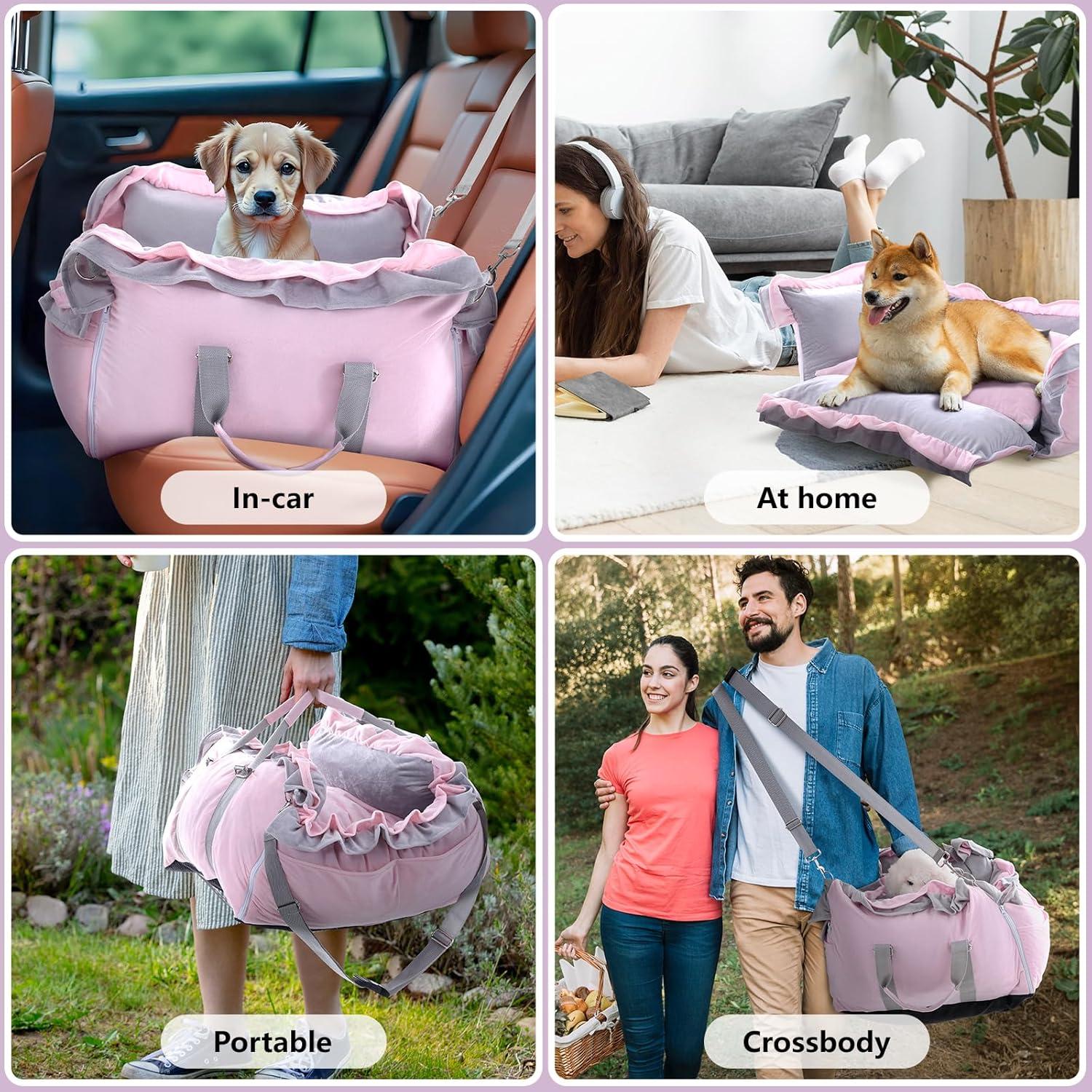 Asiento de Coche para Perros Homcosan Rosa 74.9x63.5 cm