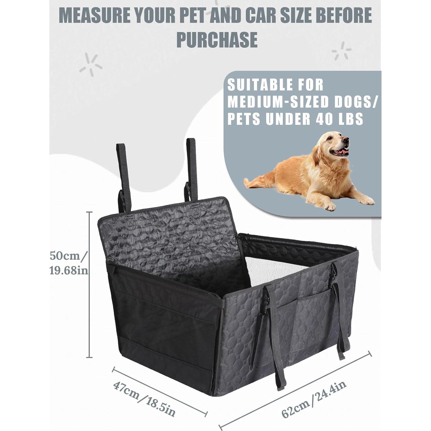 Asiento de Coche para Perros Medianos Prpeko 60x45x36cm Impermeable