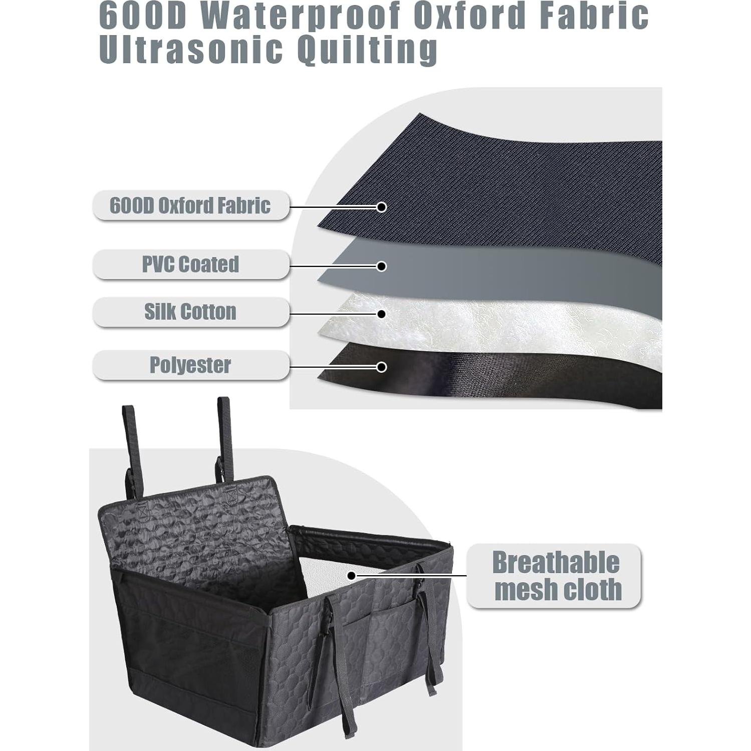 Asiento de Coche para Perros Medianos Prpeko 60x45x36cm Impermeable