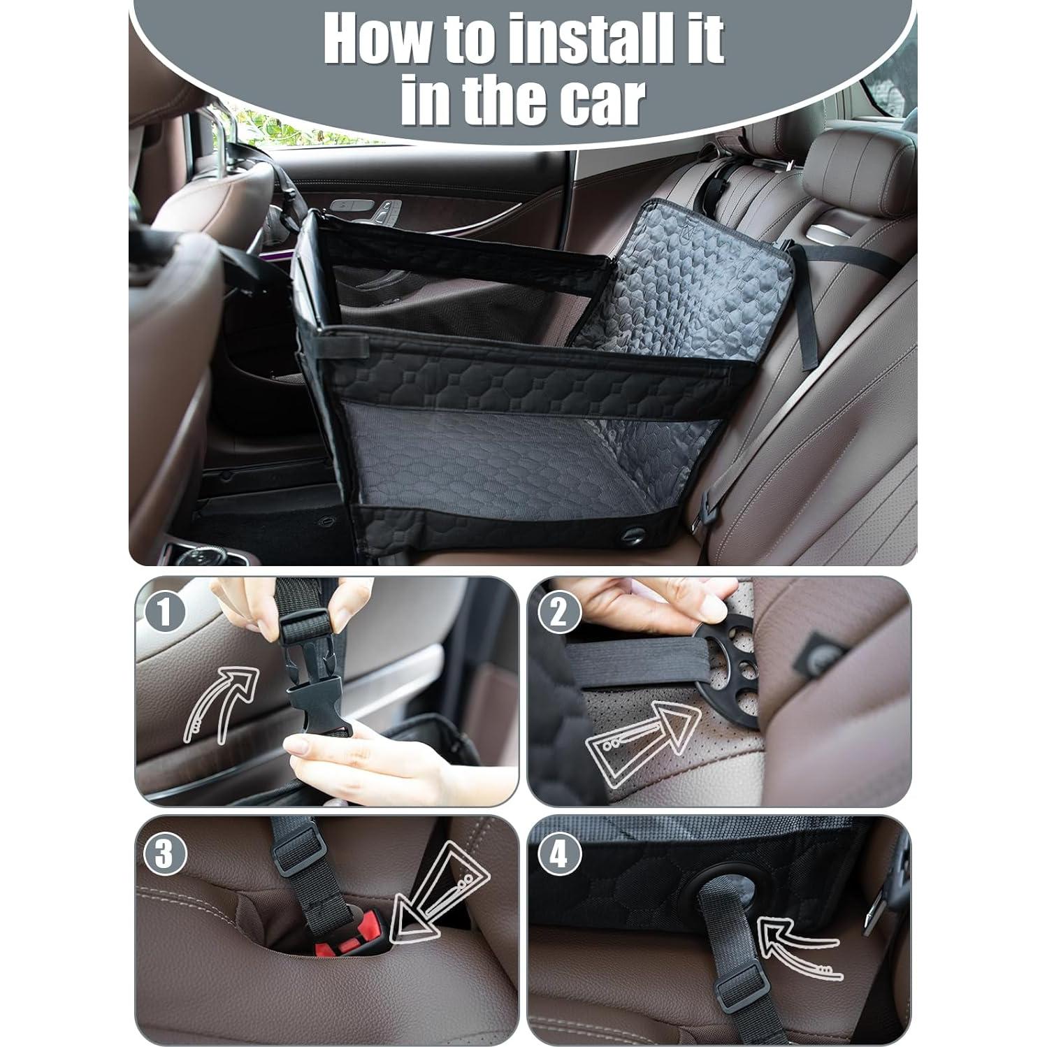 Asiento de Coche para Perros Medianos Prpeko 60x45x36cm Impermeable