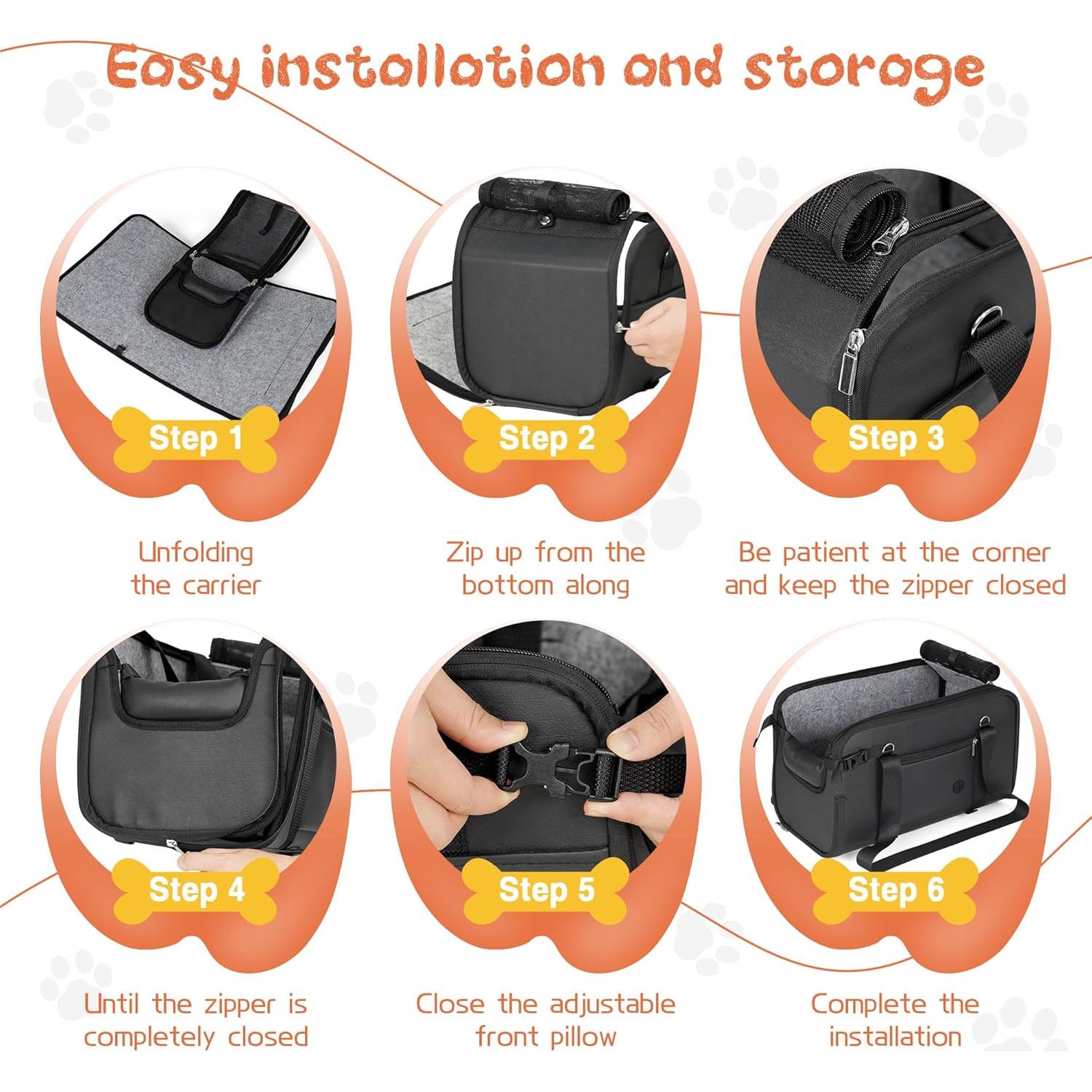 Asiento de Coche para Perros WOYYHO Negro 8.16 kg Impermeable