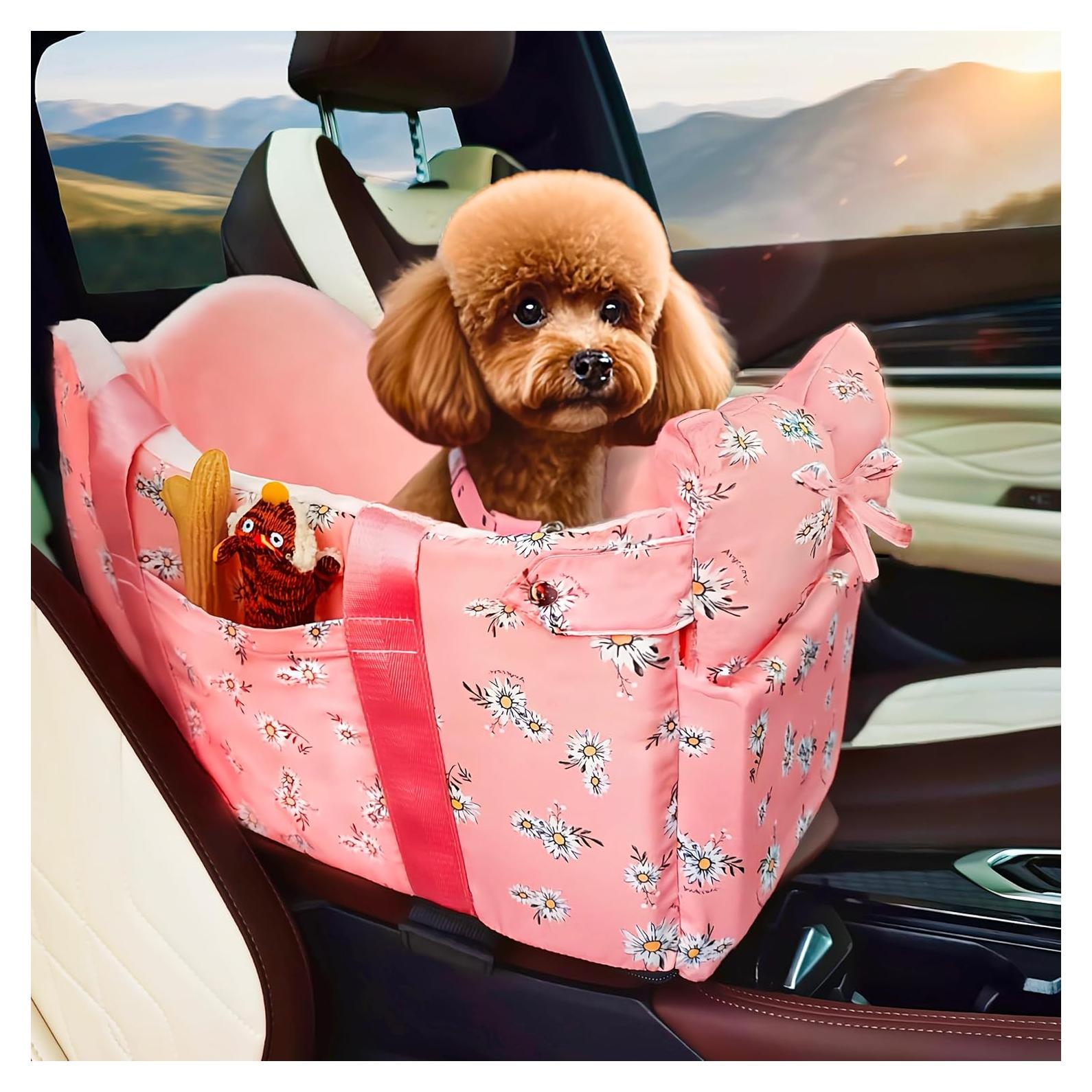 Asiento para perro Cullaby para consola central compacto Rosa