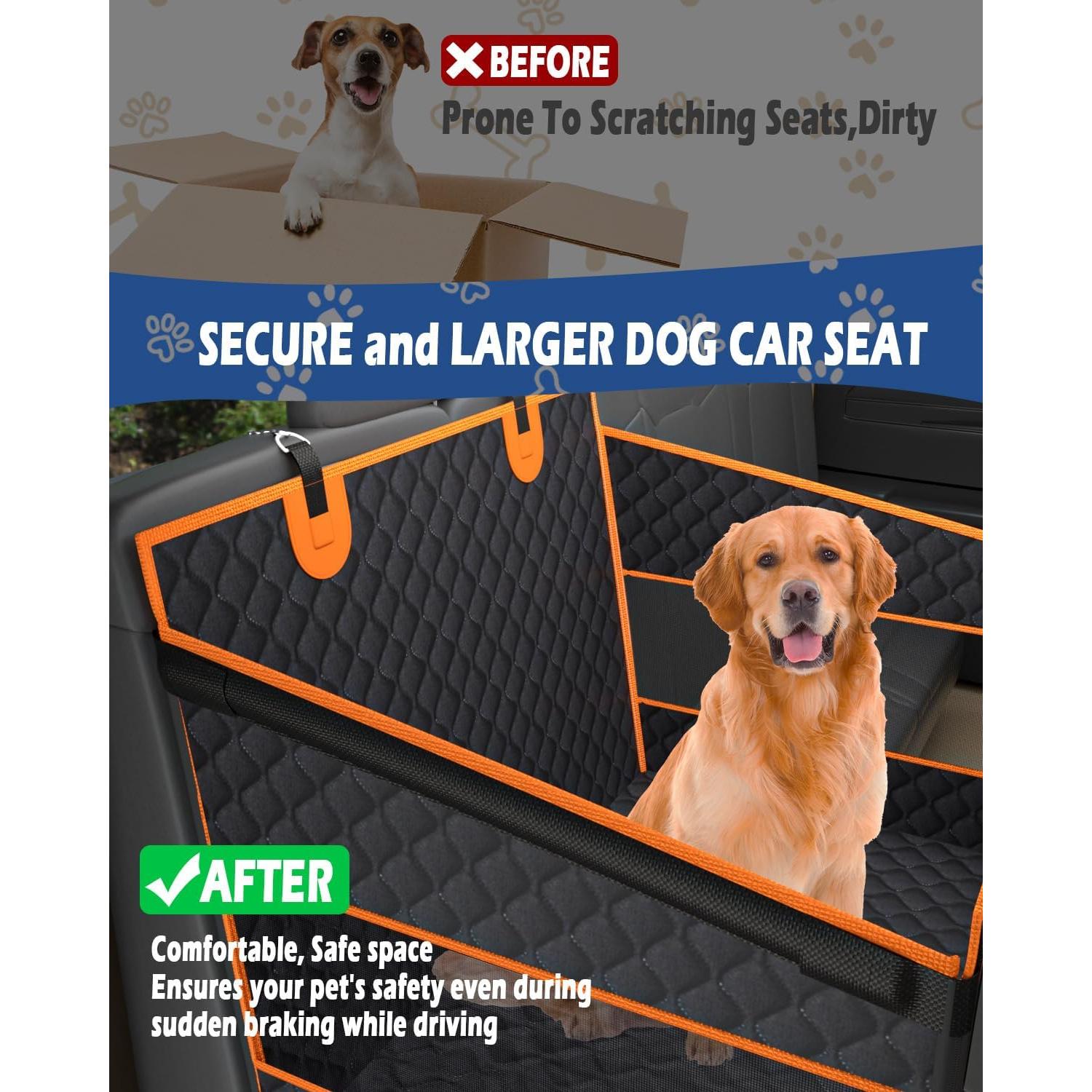 Asiento de Coche para Perros Toffos Grande Negro Impermeable