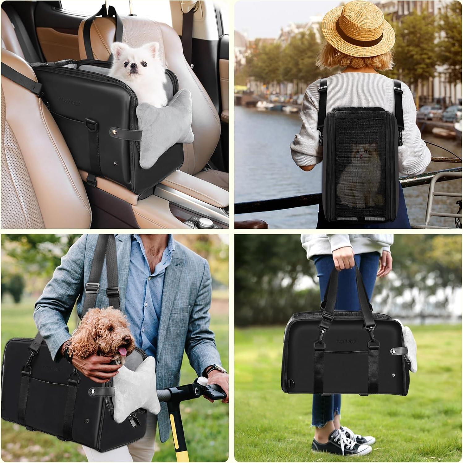 Asiento de Coche para Perros PetsHome Negro 42x22x26cm