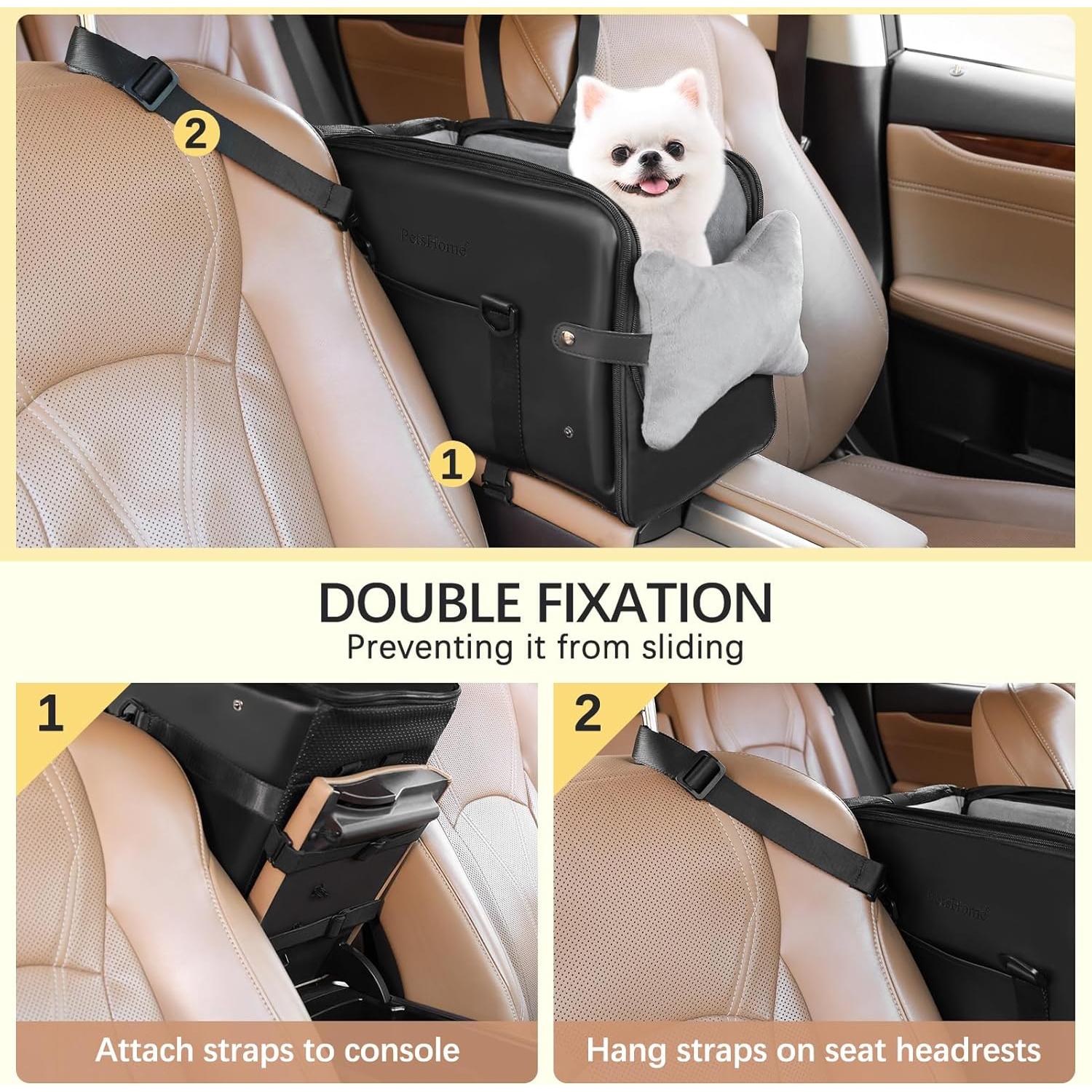 Asiento de Coche para Perros PetsHome Negro 42x22x26cm