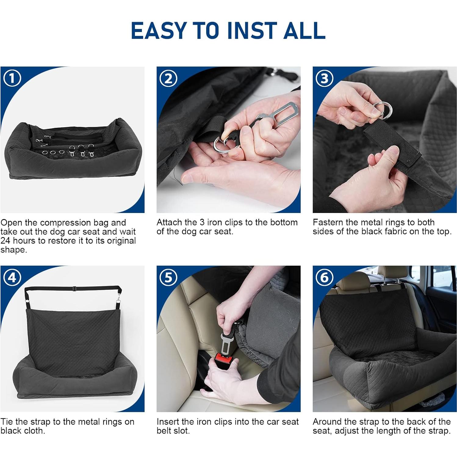 Asiento de Coche para Perros Bnonya Mediano 88.9x48.3cm Antideslizante