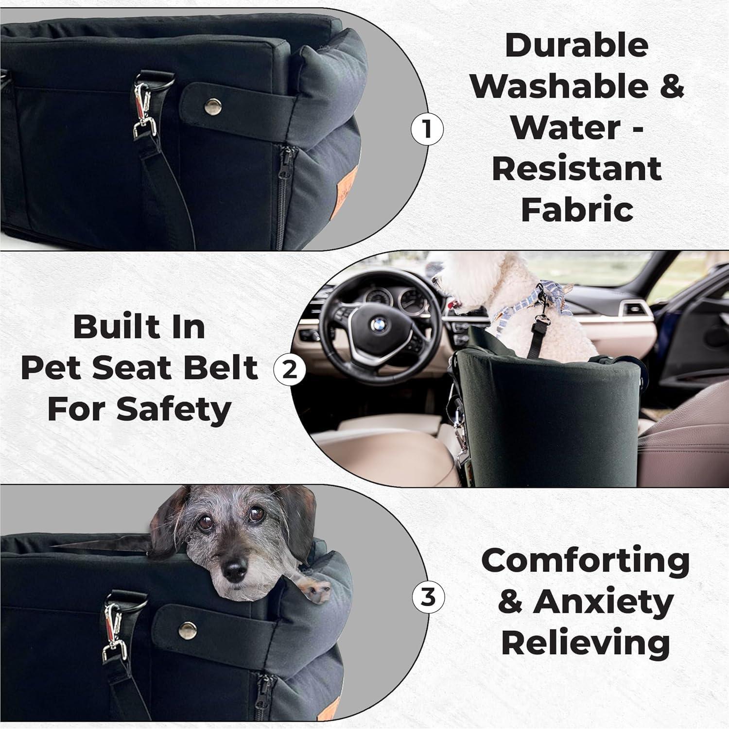 Asiento Elevador para Perros Pawseat Negro 2-6Kg con Seguridad