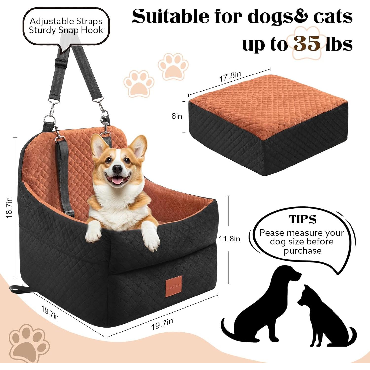 Asiento Elevador para Perros GracePals Mediano Negro/Marrón