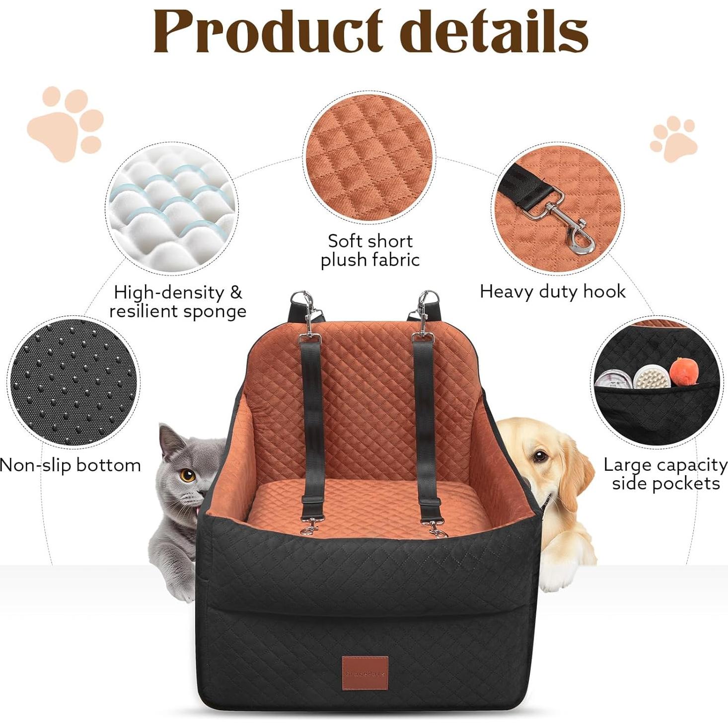 Asiento Elevador para Perros GracePals Mediano Negro/Marrón