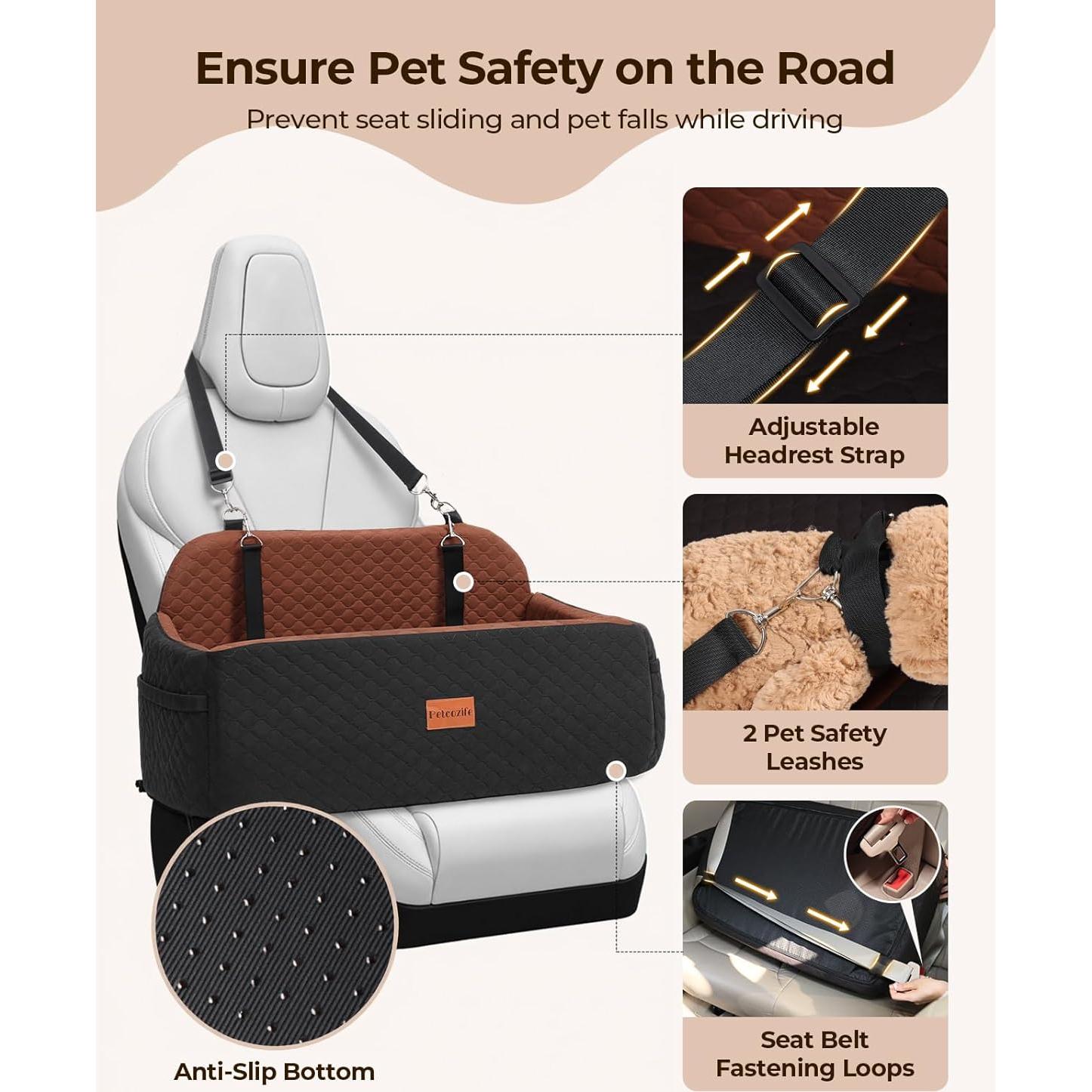 Asiento de Coche para Perros Grandes Petcozife 74.5x48.4cm
