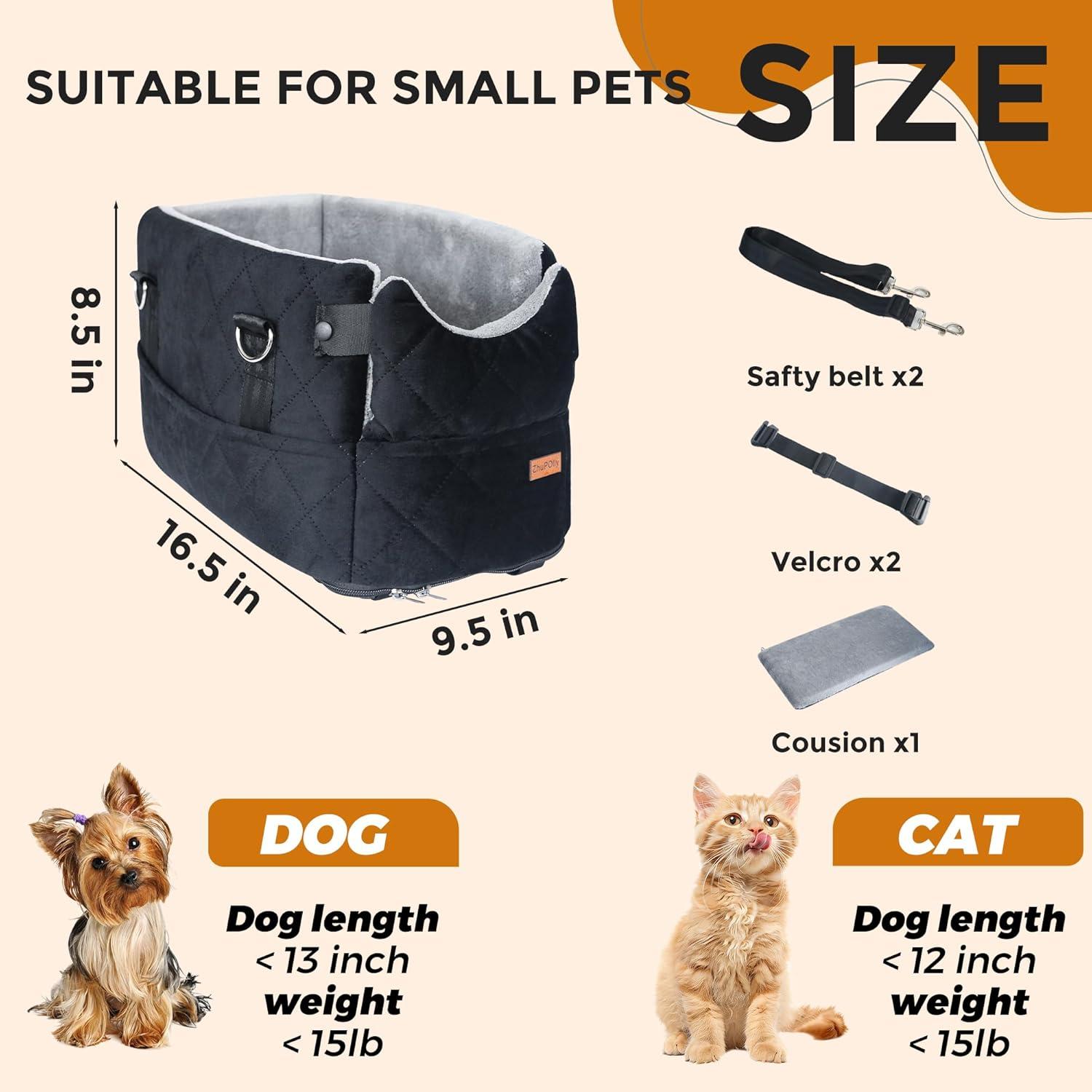 Asiento elevador para perro ZhuPolly negro 42x24x22 cm