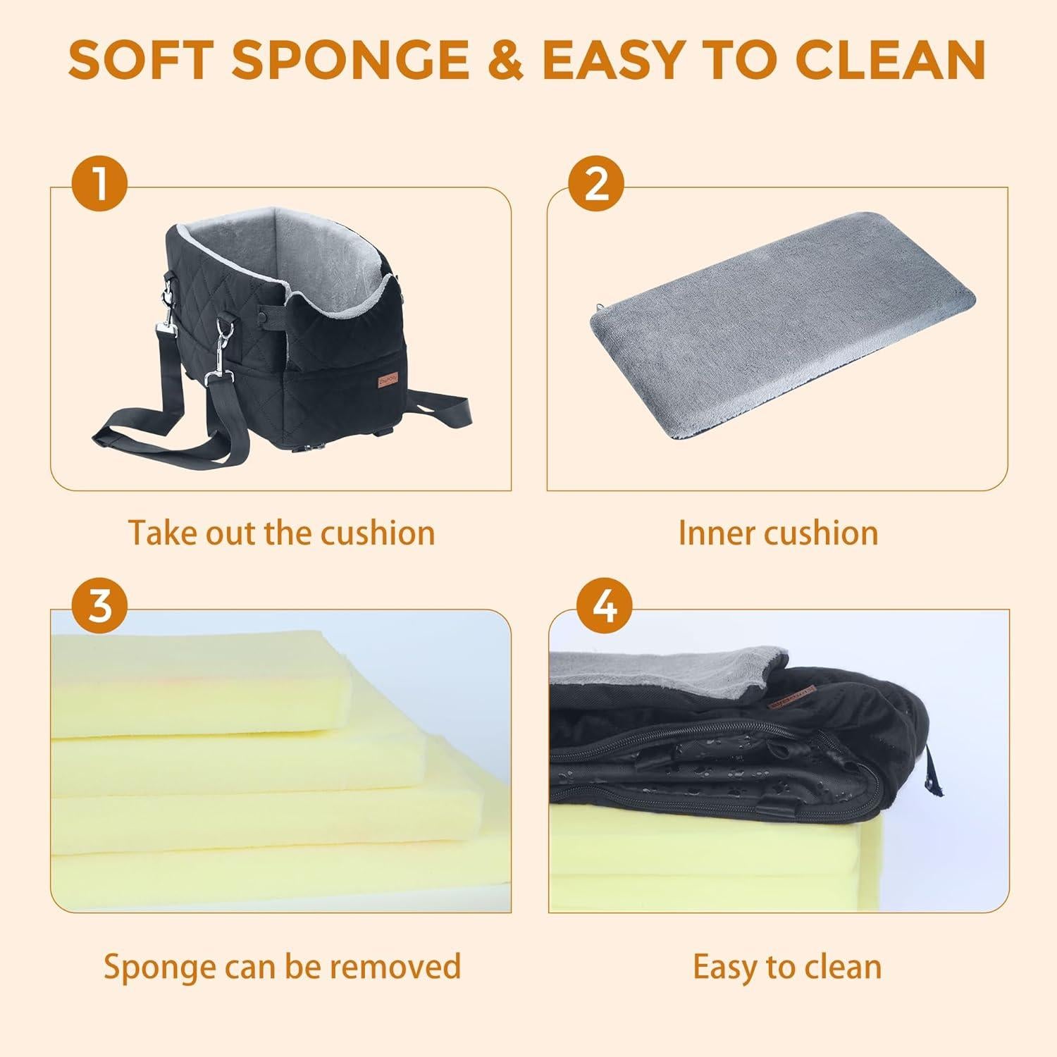 Asiento elevador para perro ZhuPolly negro 42x24x22 cm