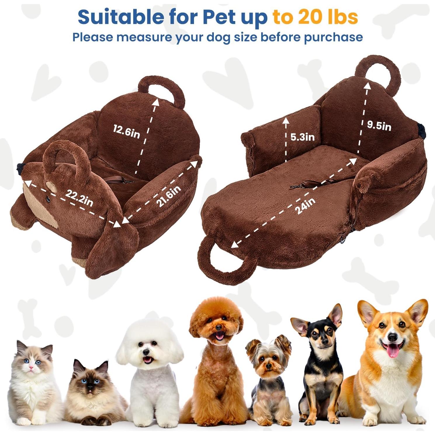 Asiento de Coche para Perros Pequeños BurgeonNest 56x54cm