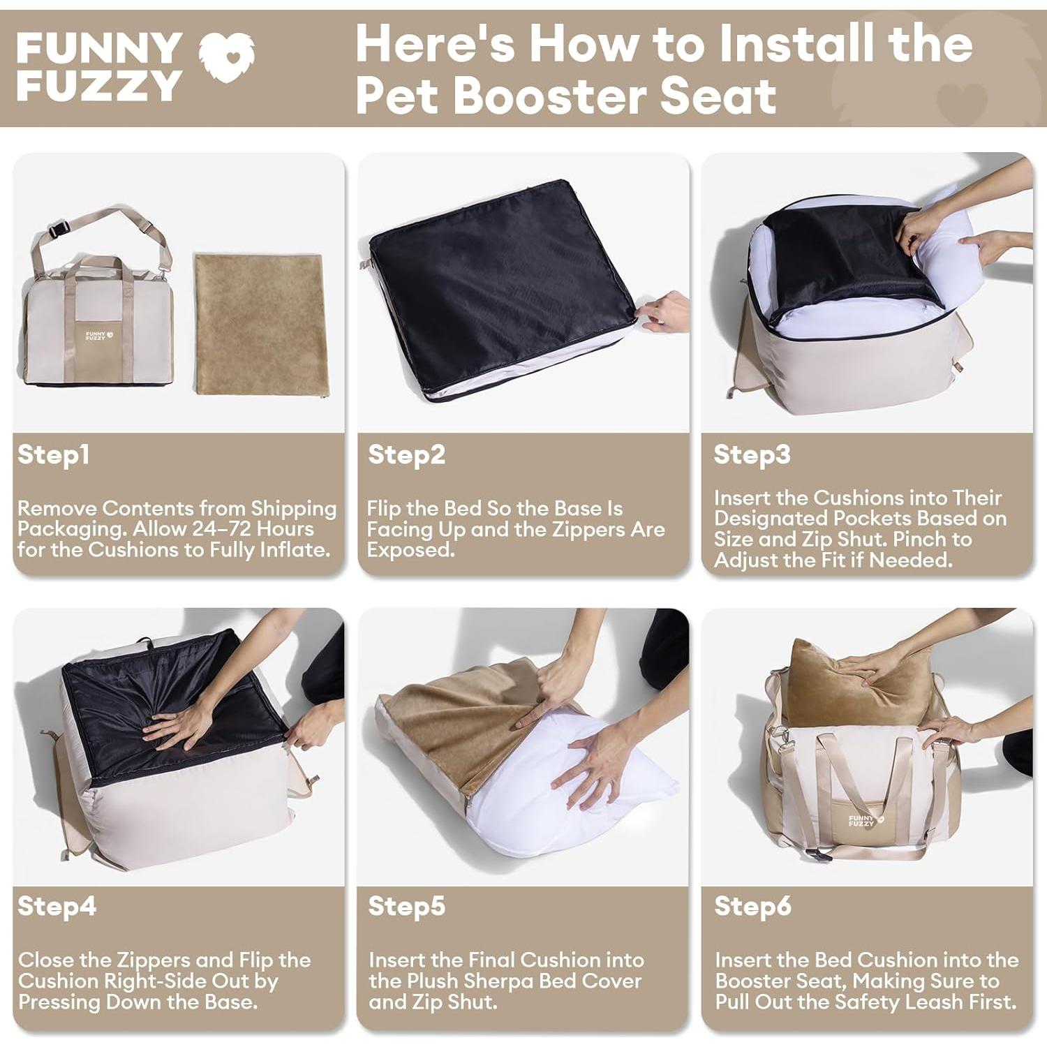 Asiento de Coche Impermeable FUNNY FUZZY para Perros hasta 15kg