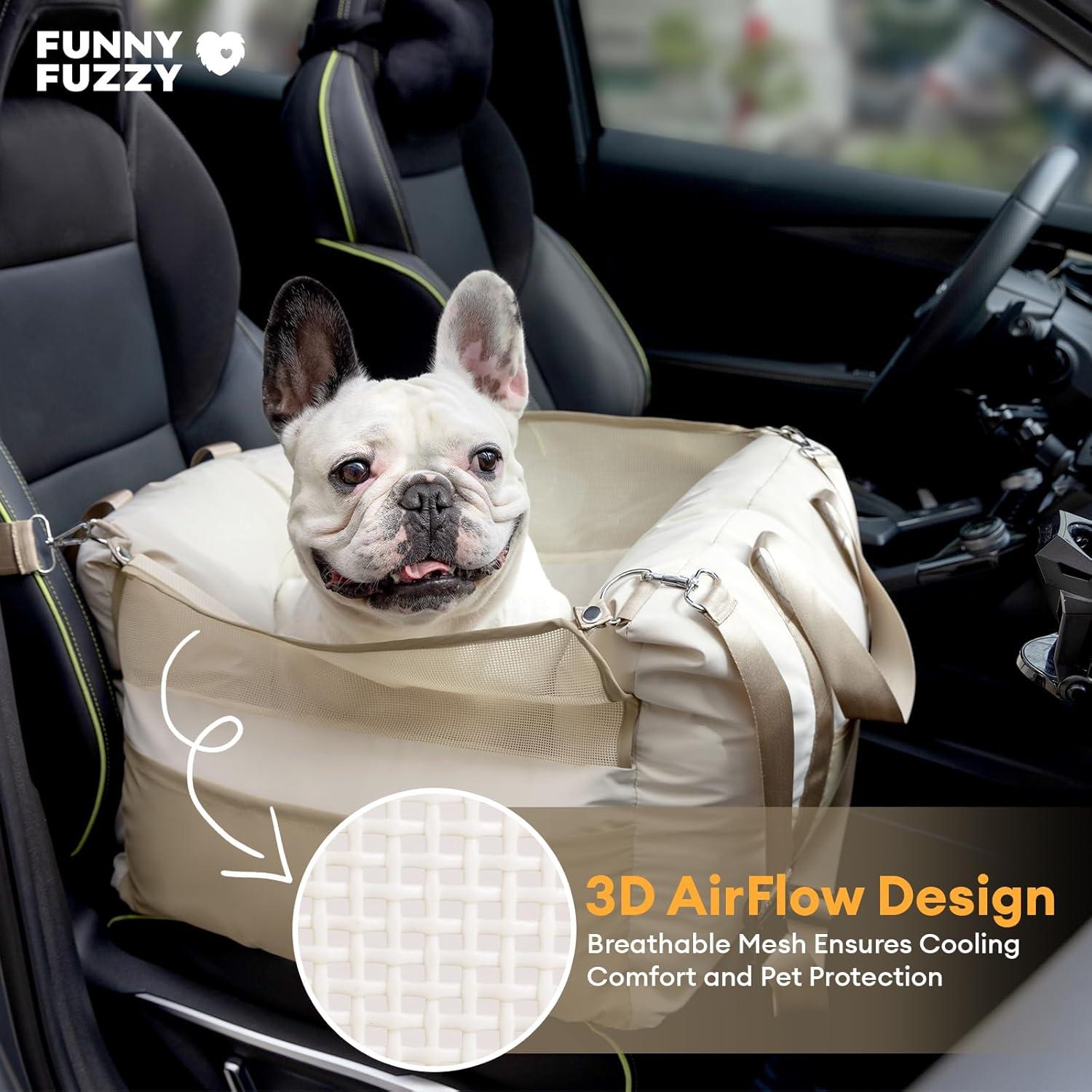 Asiento de Coche Impermeable FUNNY FUZZY para Perros hasta 15kg