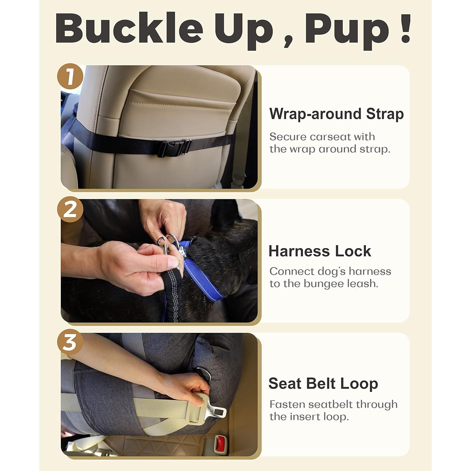 Asiento de Coche para Perros PET AWESOME Gris Claro 50.8x50.8cm