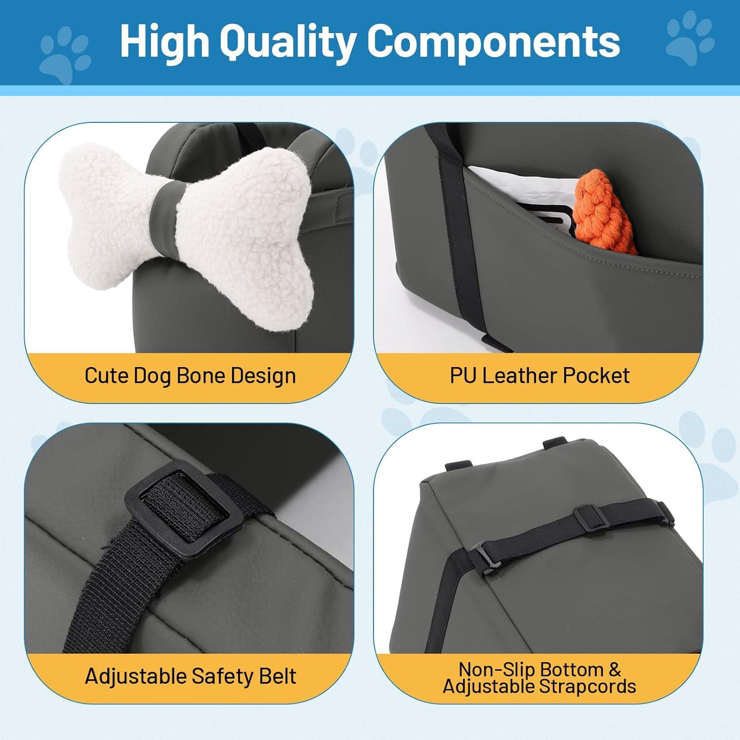 Asiento Elevador para Perros BUMUBI Gris 4.9kg Consola Central