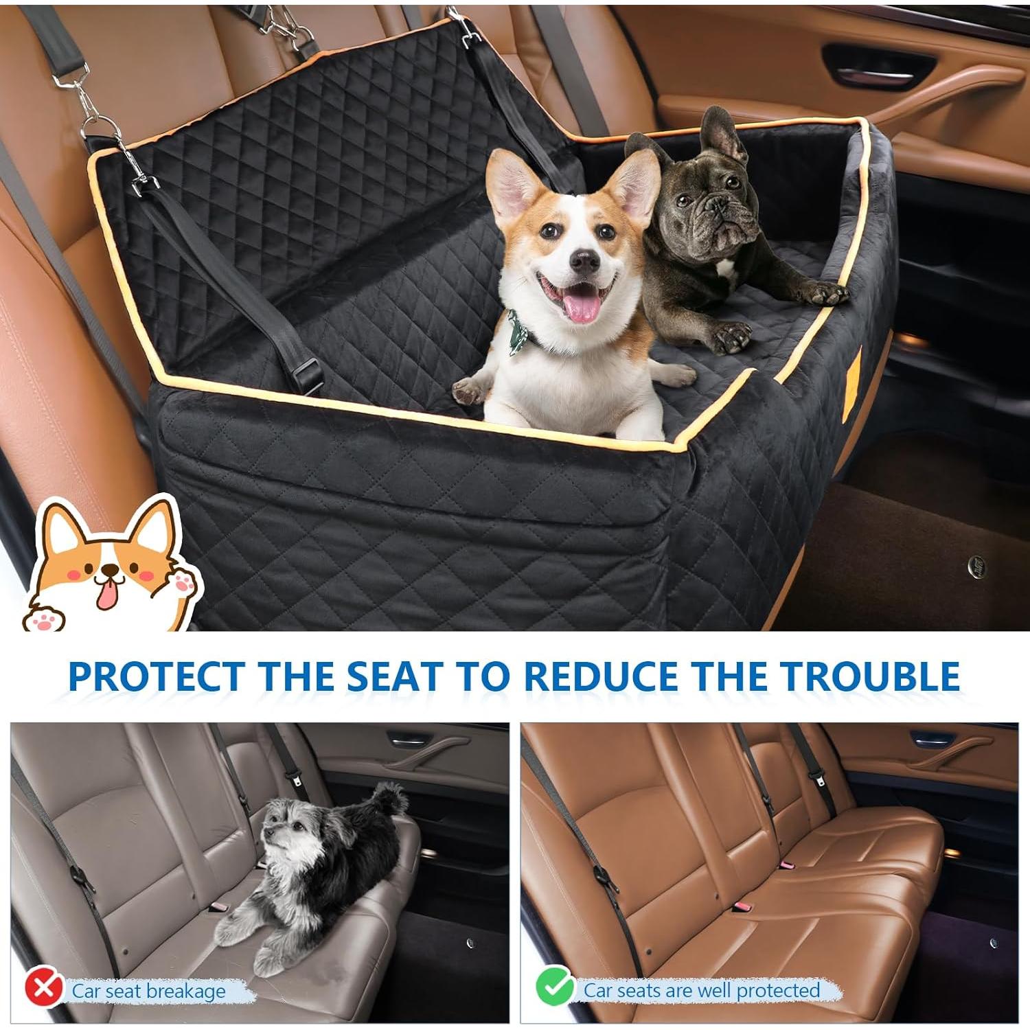 Asiento de Coche para Perros Grandes XIEEAOZEE XL Desmontable