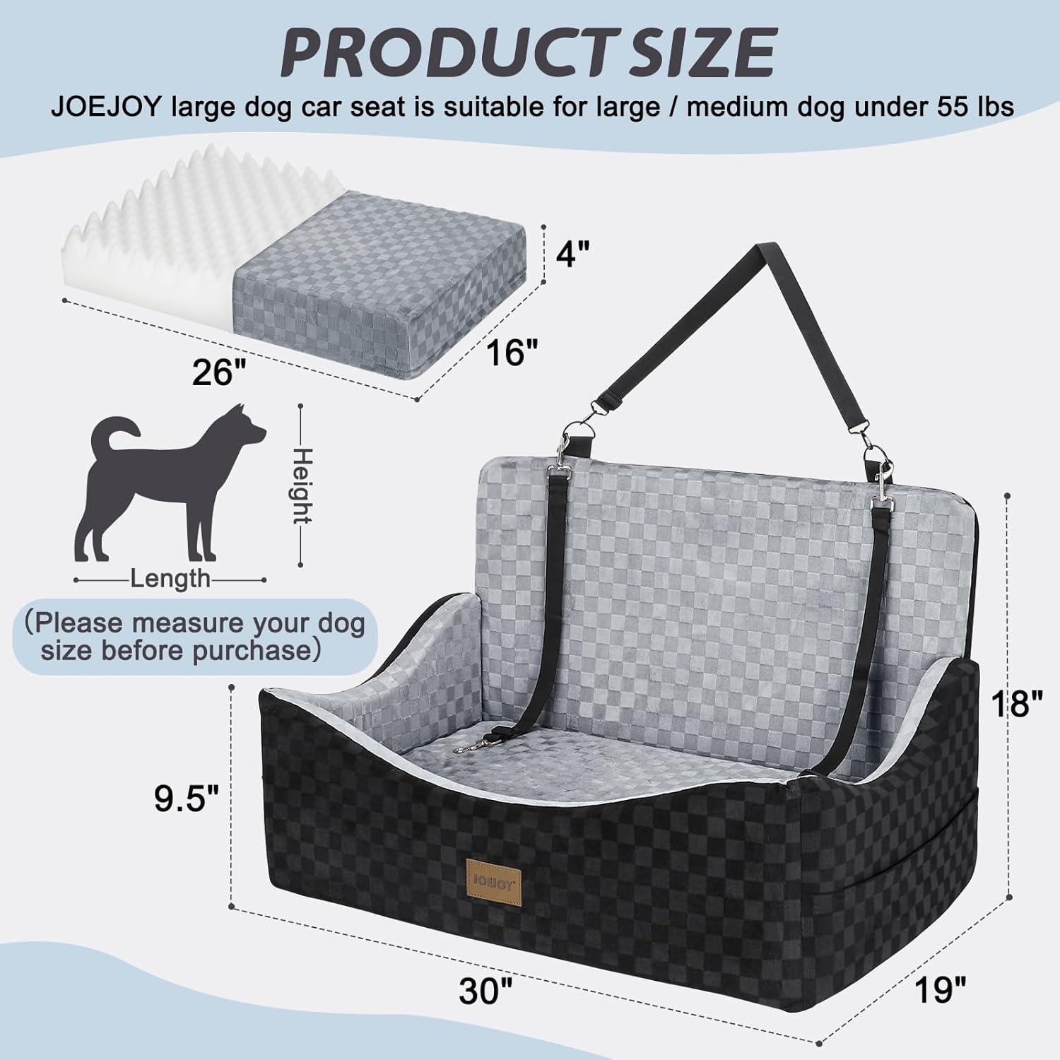 Silla de Coche para Perros JOEJOY - Elevador Lavable 76x48cm