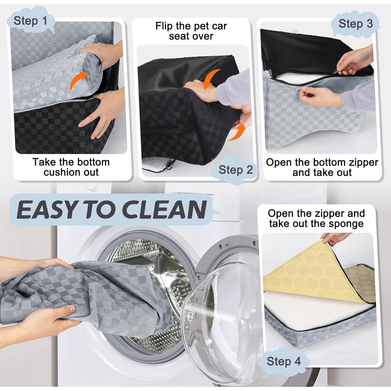 Silla de Coche para Perros JOEJOY - Elevador Lavable 76x48cm