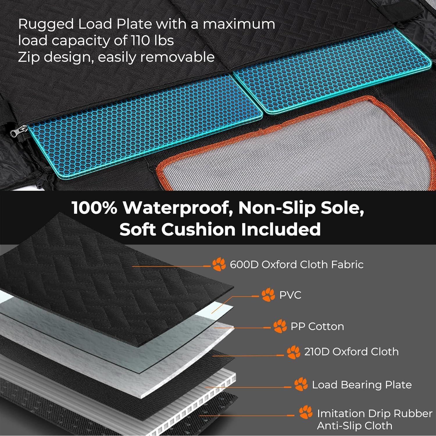 Asiento de Coche Grande para Perros KYG Impermeable 72x62cm