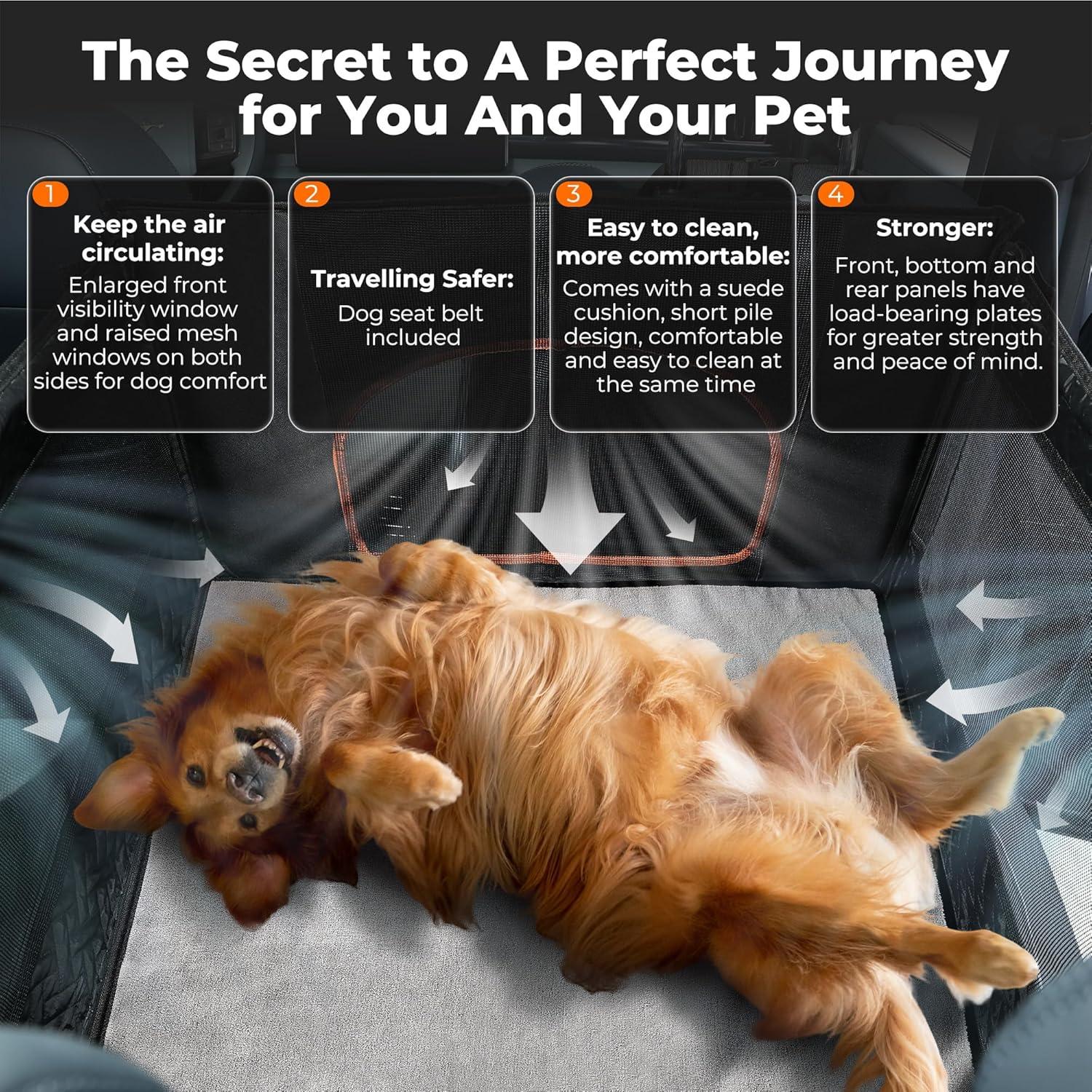 Asiento de Coche Grande para Perros KYG Impermeable 72x62cm