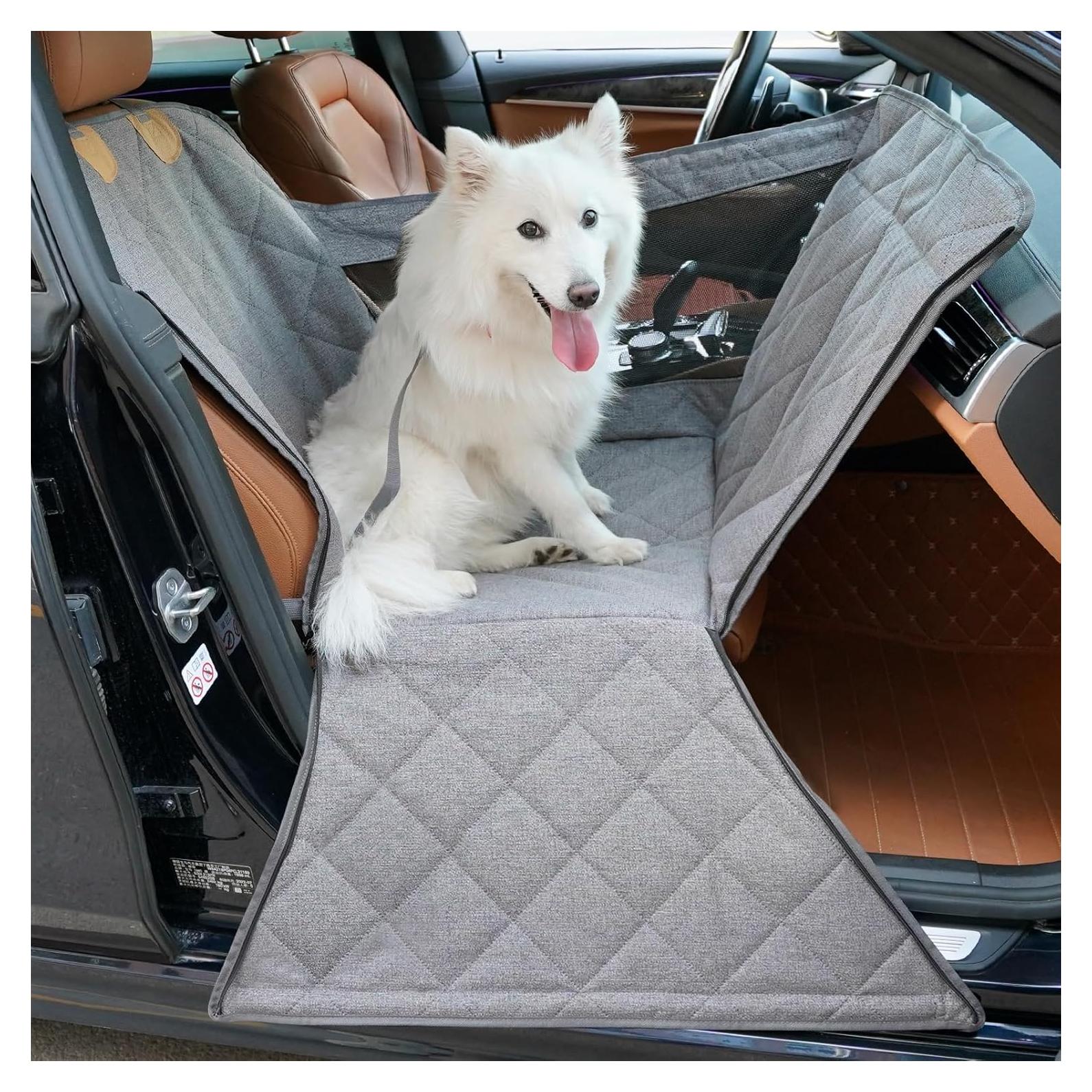 Asiento elevador para perro Dekeyoo DKY-B33DCST - Tela lino gris