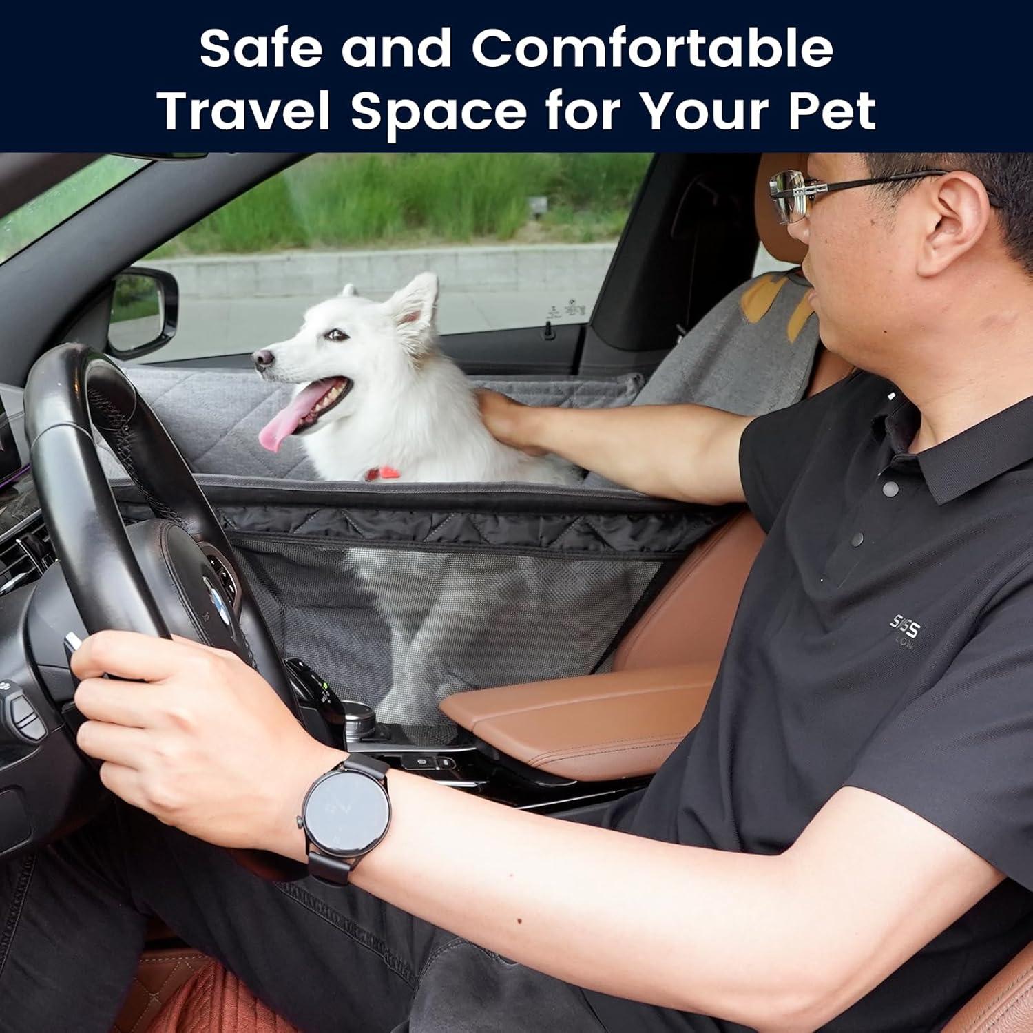 Asiento elevador para perro Dekeyoo DKY-B33DCST - Tela lino gris