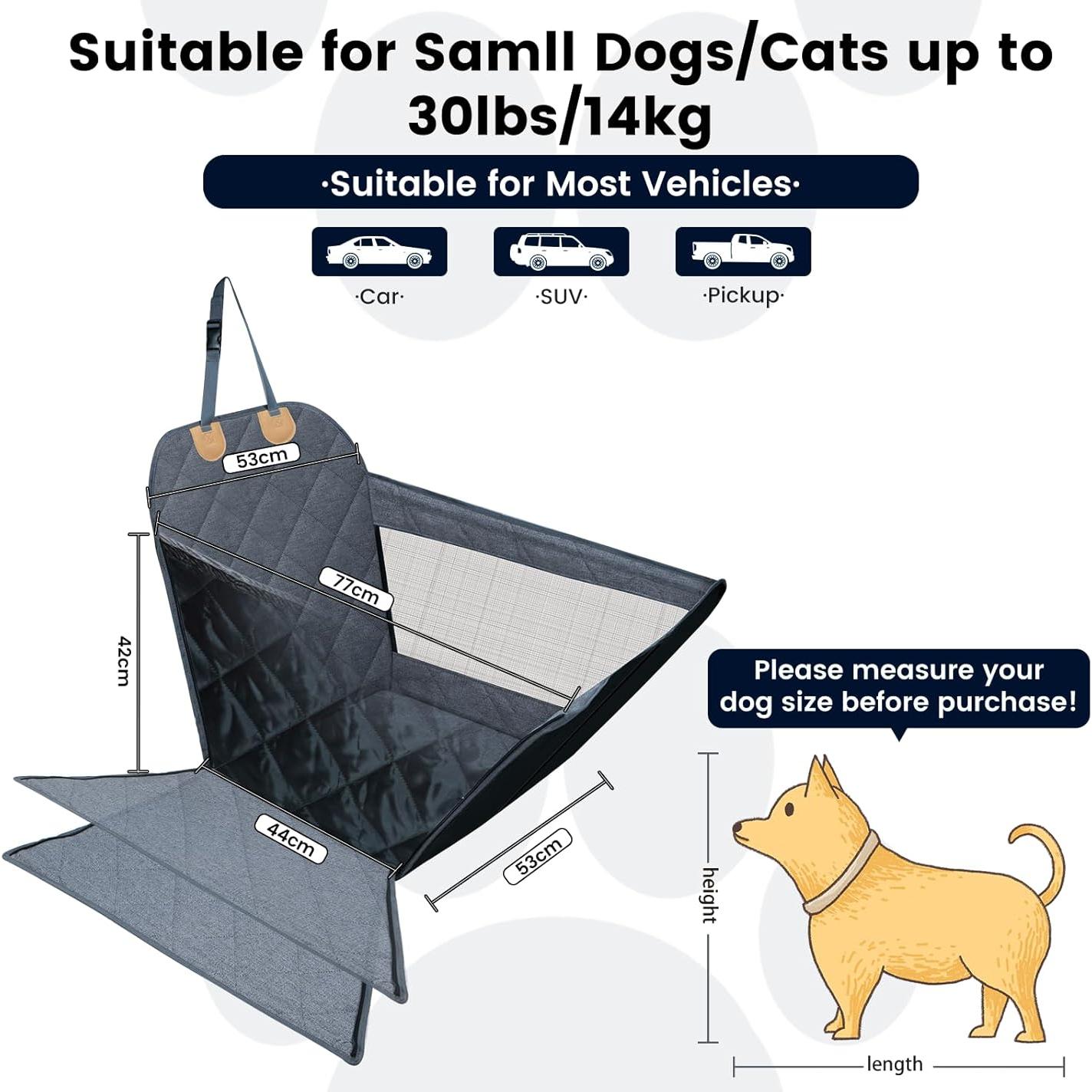 Asiento elevador para perro Dekeyoo DKY-B33DCST - Tela lino gris