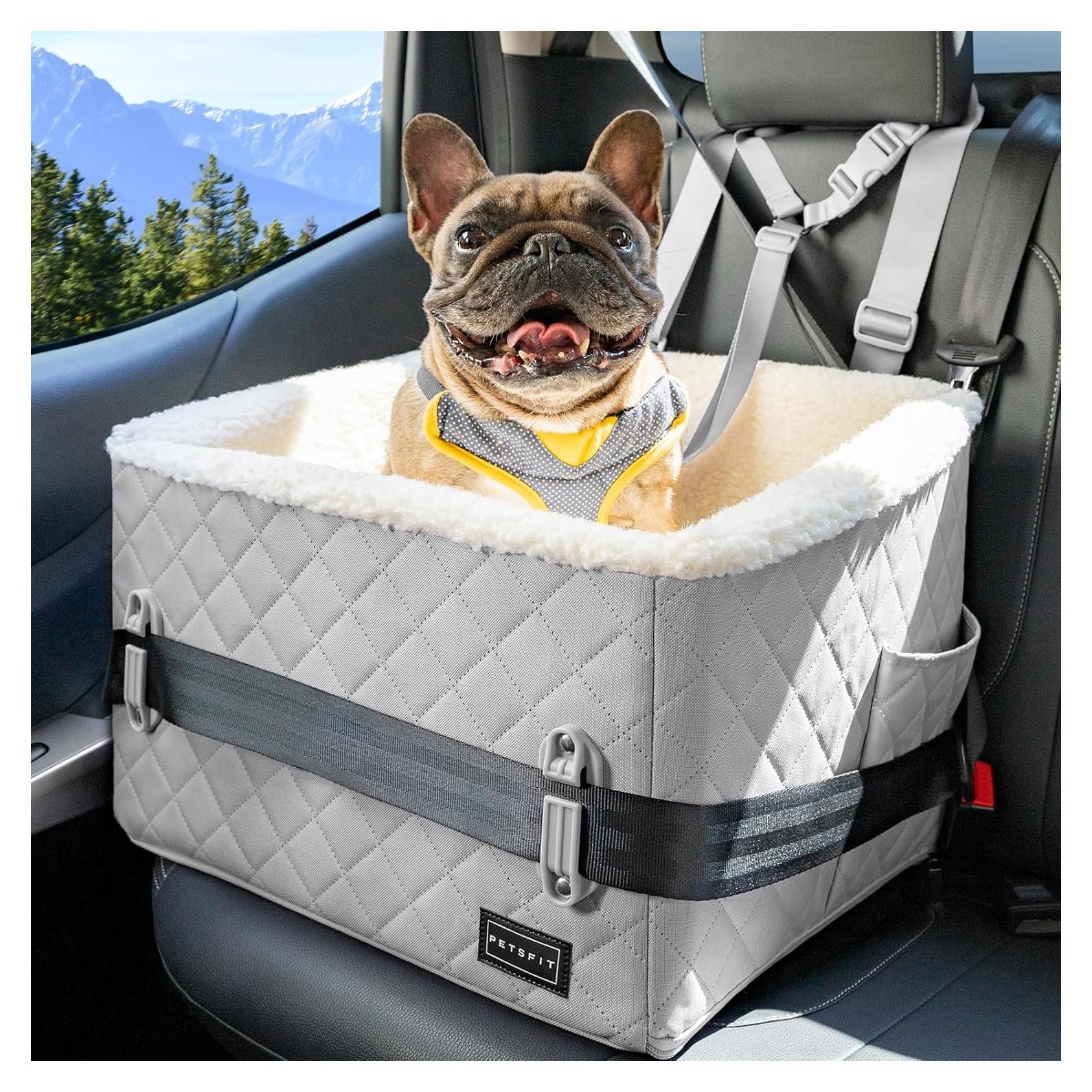 Asiento de Coche Elevador para Perros PETSFIT 49x40x34cm Gris