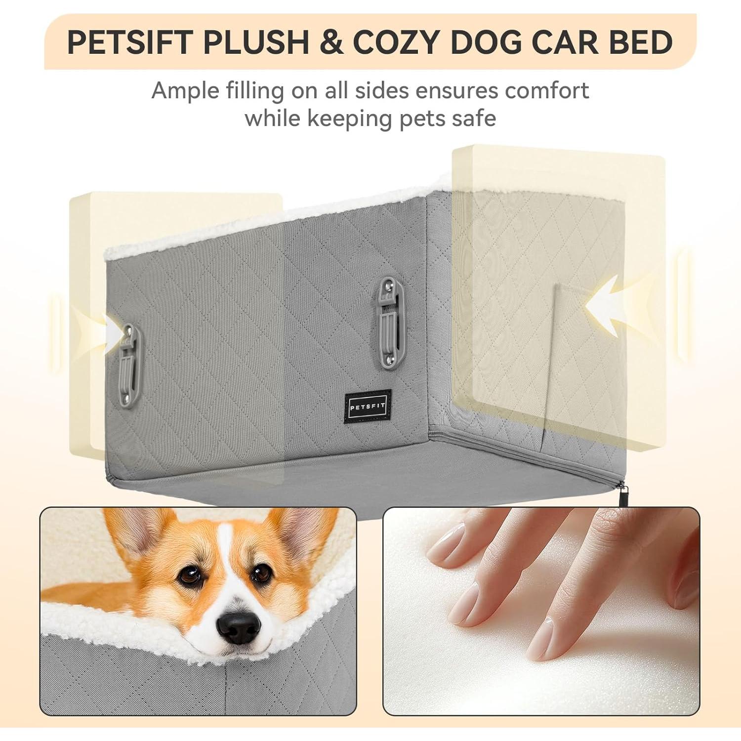 Asiento de Coche Elevador para Perros PETSFIT 49x40x34cm Gris