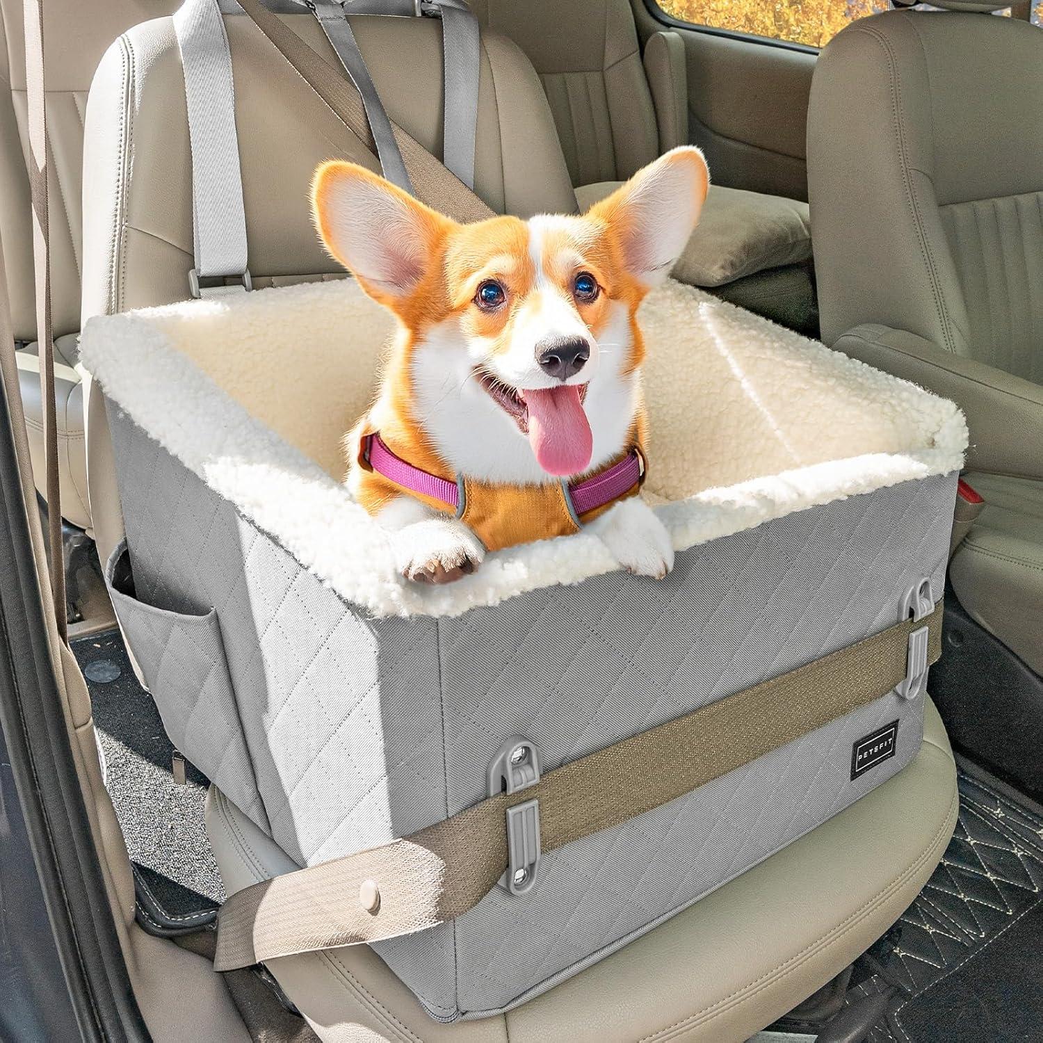 Asiento de Coche Elevador para Perros PETSFIT 49x40x34cm Gris