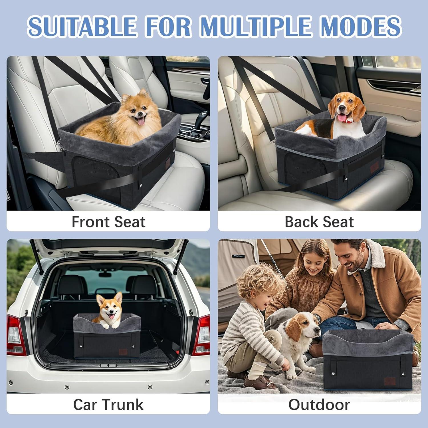 Asiento de Coche para Perros PetsHome Negro 42.5x32.5cm hasta 11kg