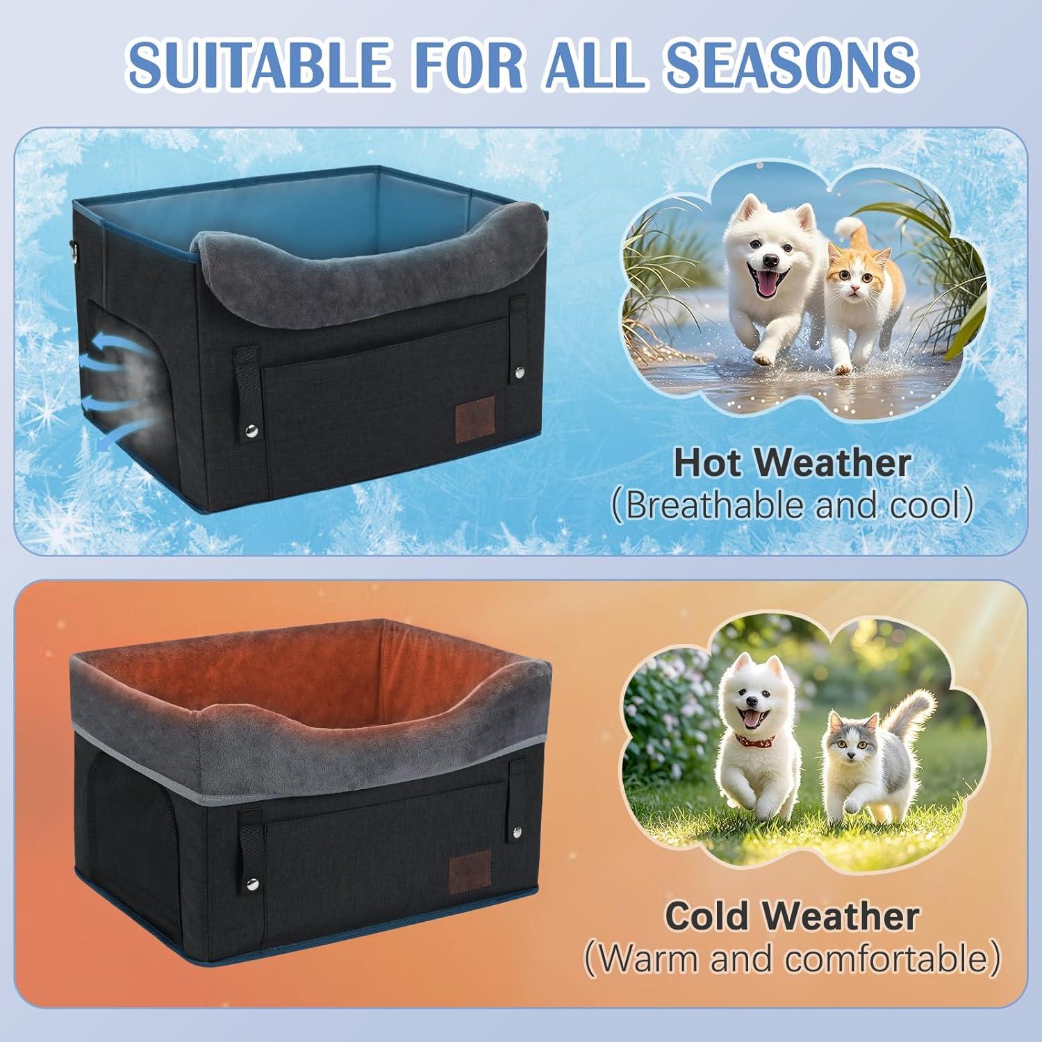 Asiento de Coche para Perros PetsHome Negro 42.5x32.5cm hasta 11kg