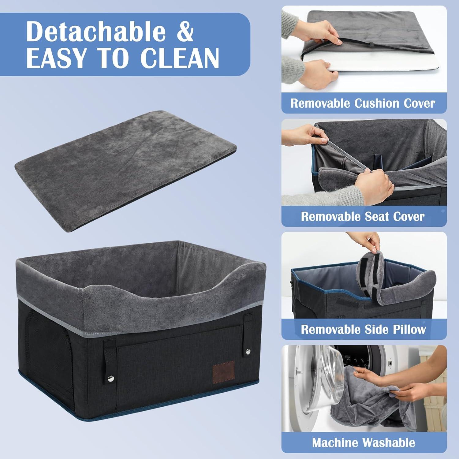 Asiento de Coche para Perros PetsHome Negro 42.5x32.5cm hasta 11kg