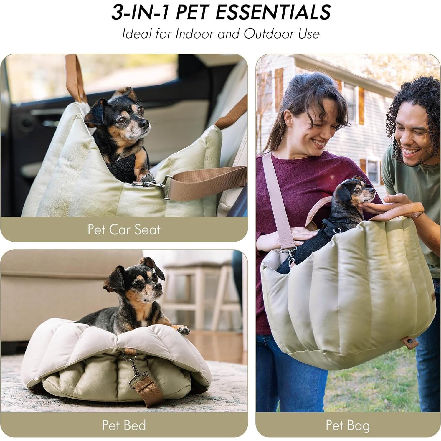 Asiento de Coche para Perros ClevaHome 3 en 1 hasta 4.5kg