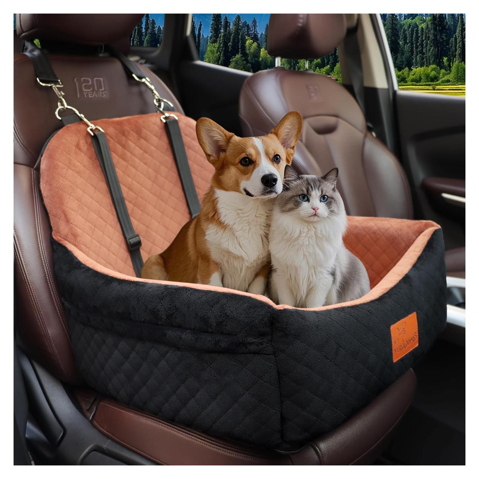 Asiento de perro para coche VERGODPRO 48cm, seguro y cómodo