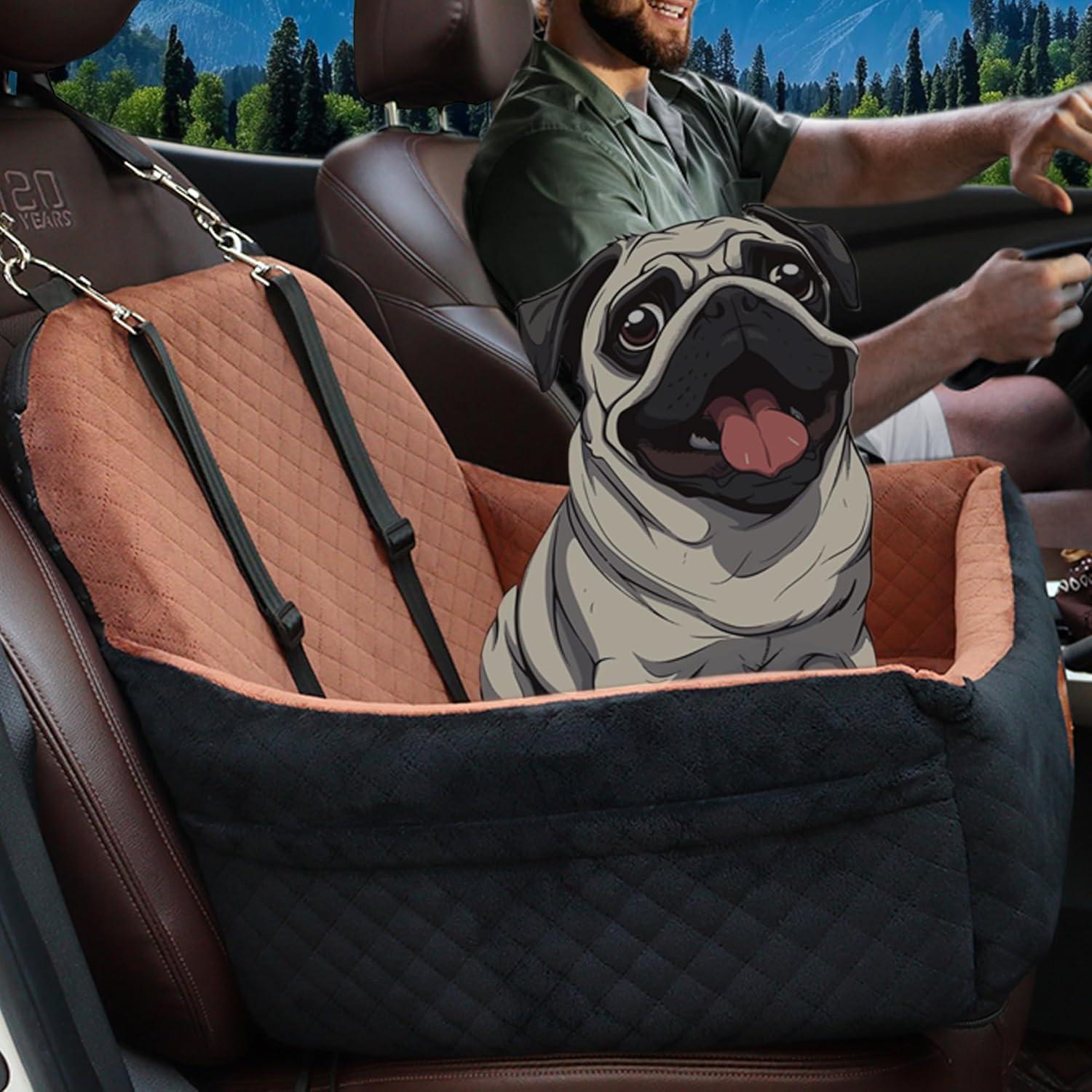 Asiento de perro para coche VERGODPRO 48cm, seguro y cómodo