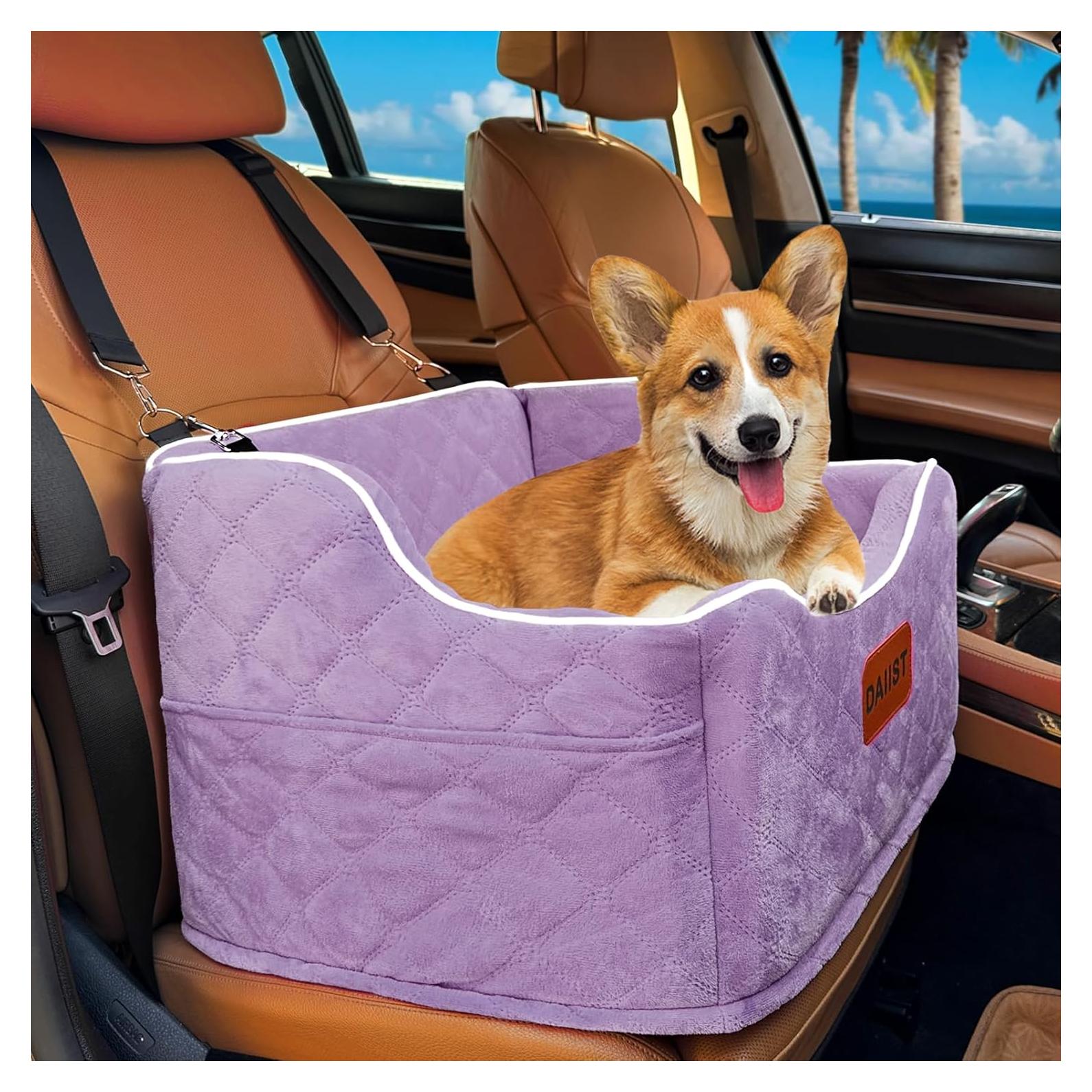 Asiento de Coche Elevado para Perros DAIIST 48x43 cm Púrpura