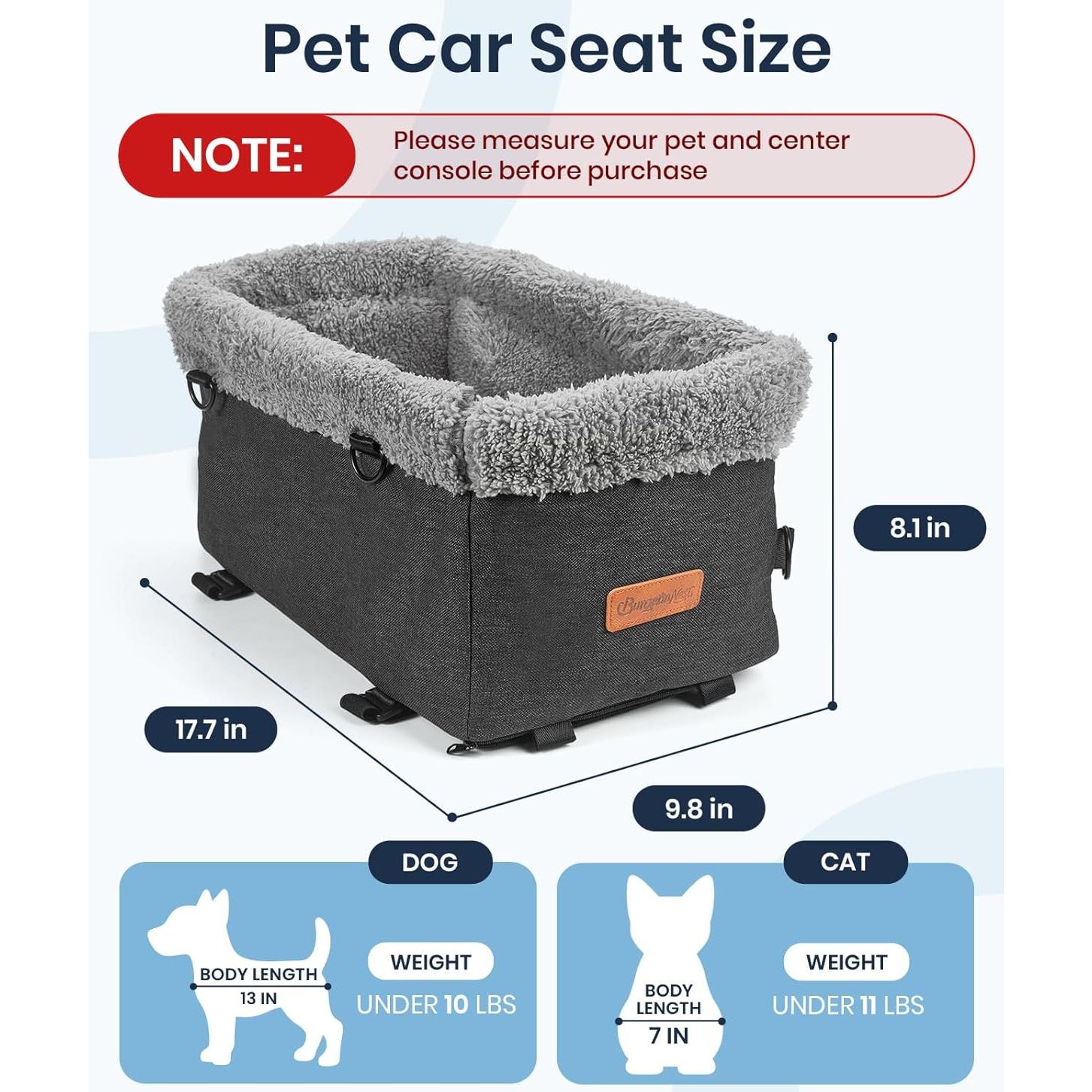 Asiento de Coche para Perros BurgeonNest - Elevador 5kg