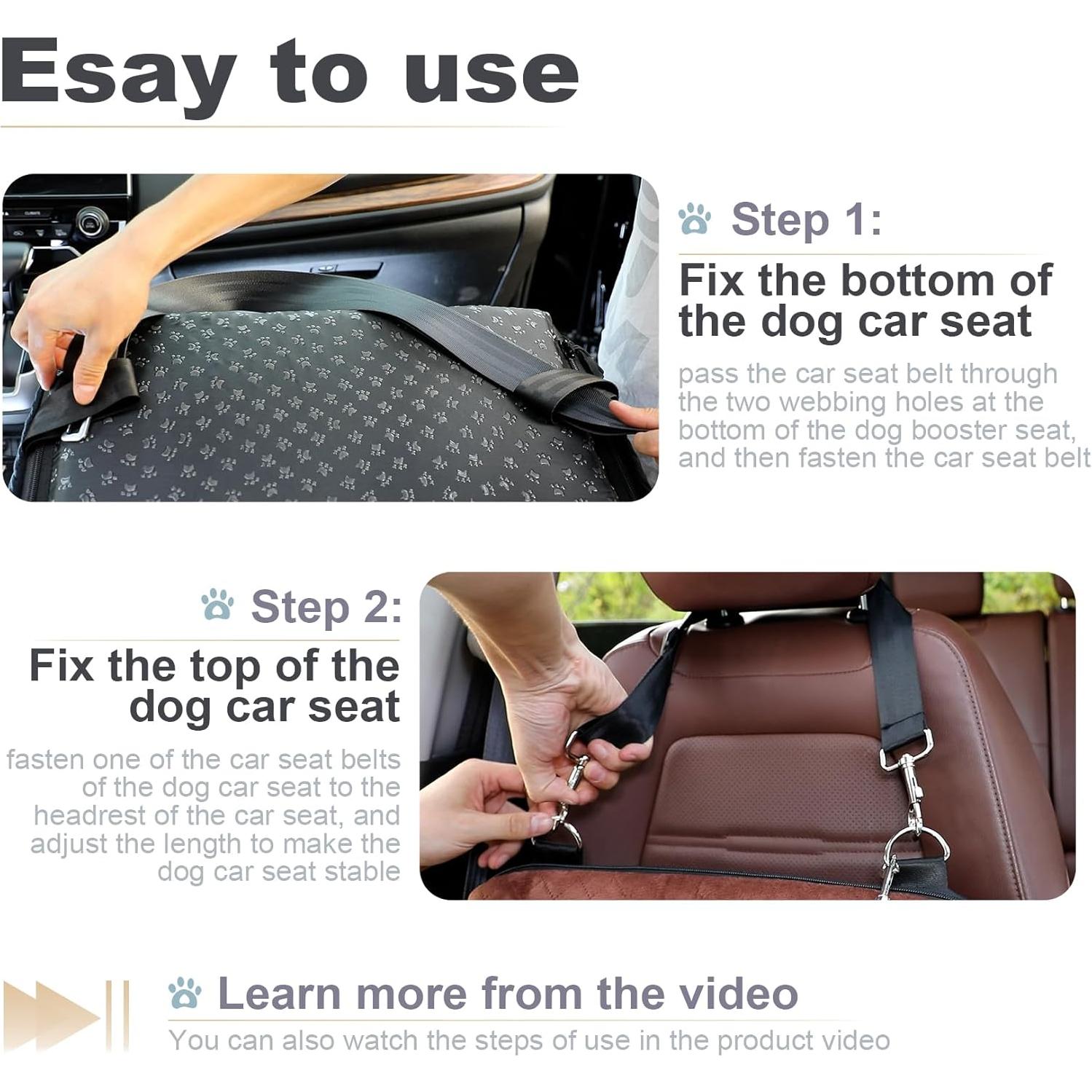 Asiento Elevado para Perros Youvee - Coche Mascotas 15 cm hasta 13.6 kg