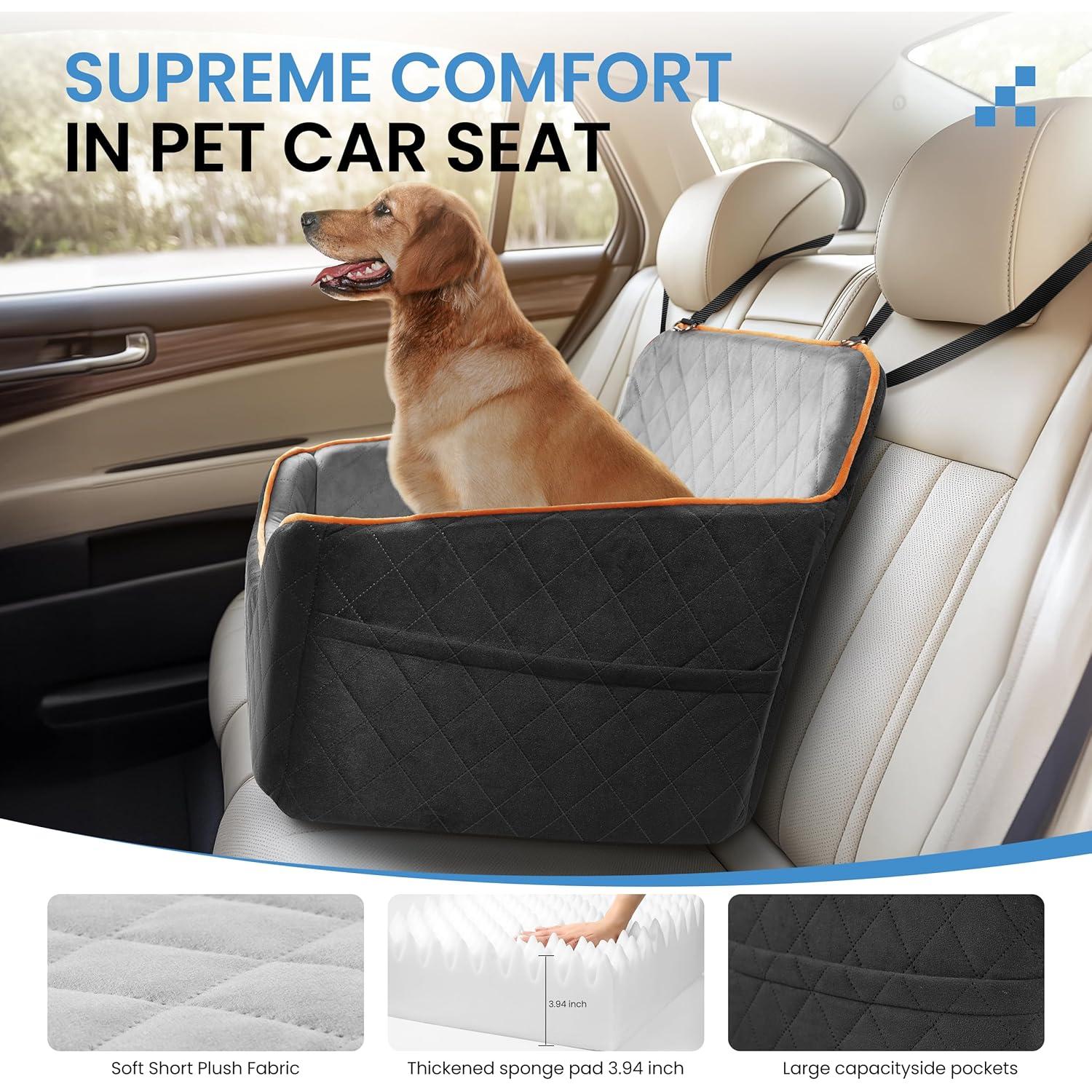 Asiento de Coche para Perros Medianos Sangoodier - Acolchado Impermeable