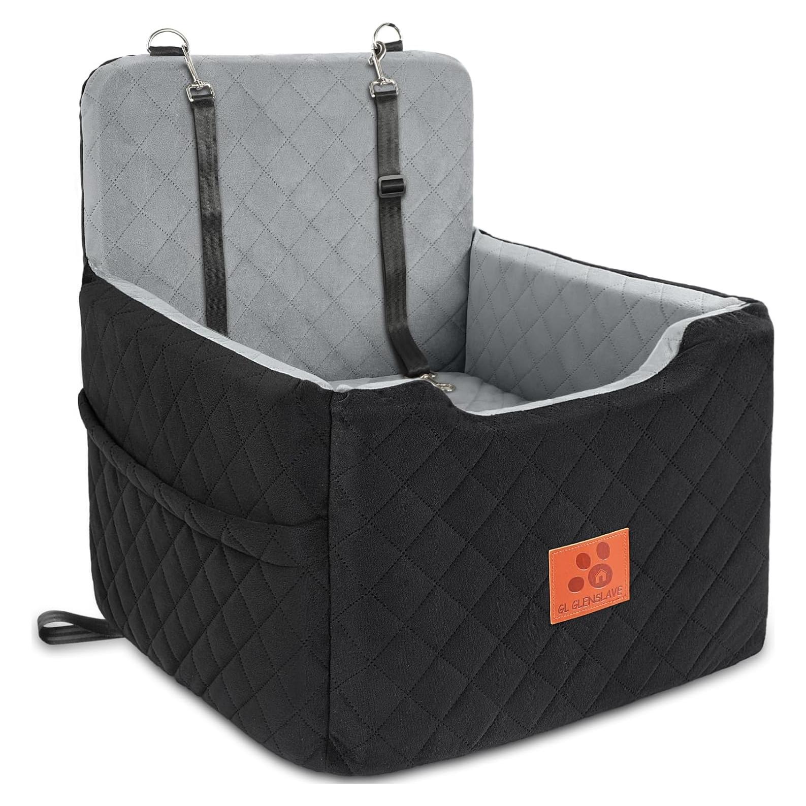 Asiento de Coche Elevado para Perros GL GLENSLAVE 50cm - Negro/Gris