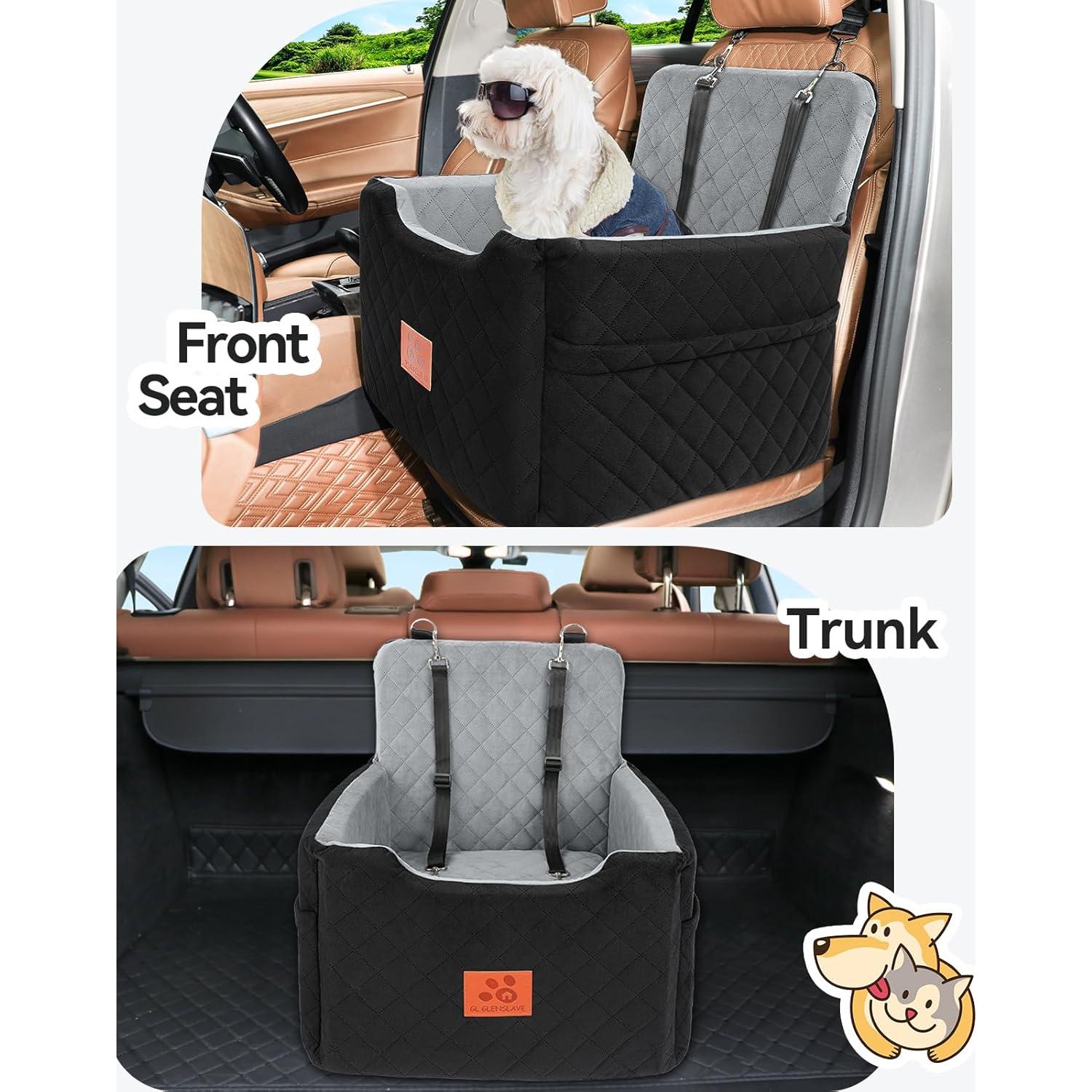 Asiento de Coche Elevado para Perros GL GLENSLAVE 50cm - Negro/Gris