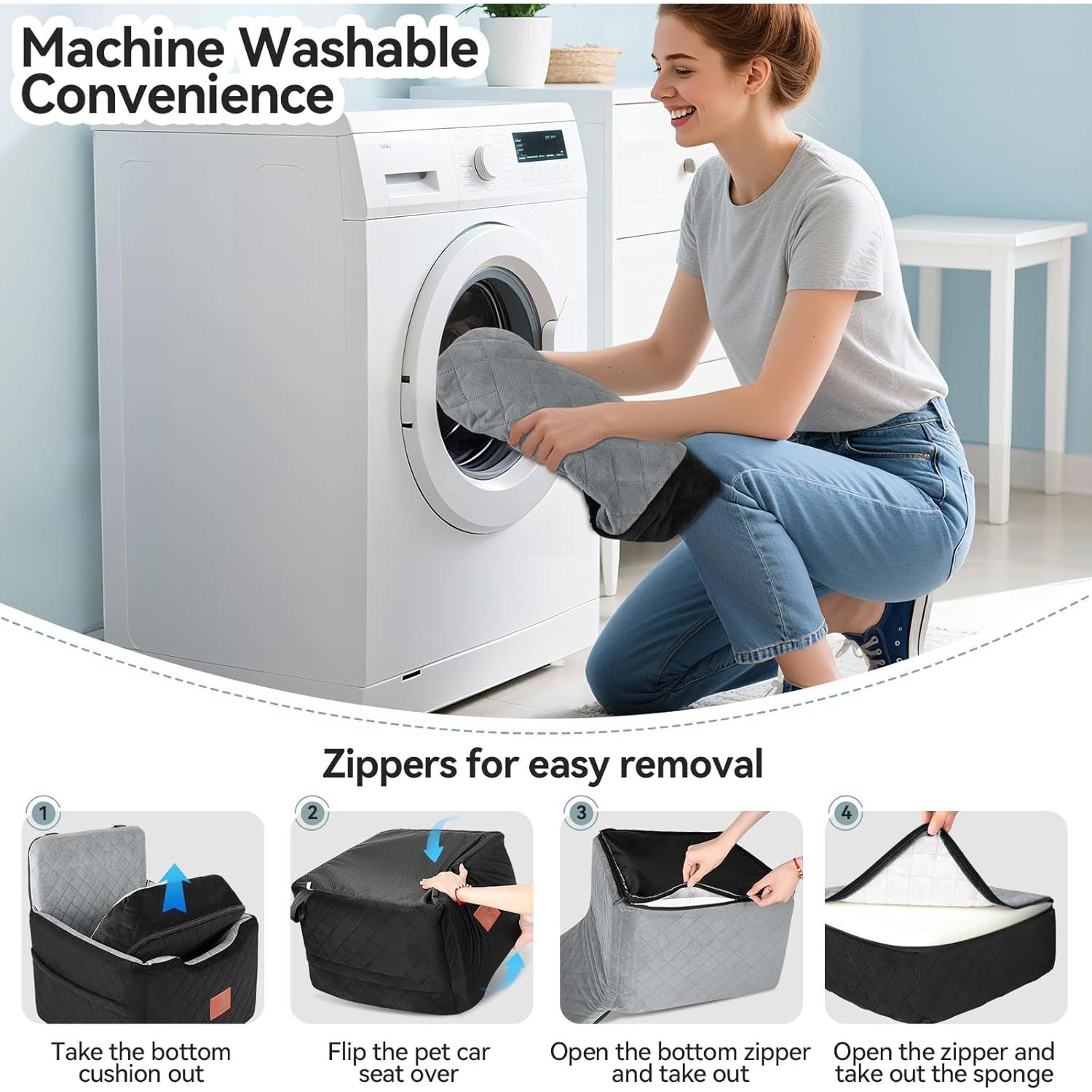 Asiento de Coche Elevado para Perros GL GLENSLAVE 50cm - Negro/Gris