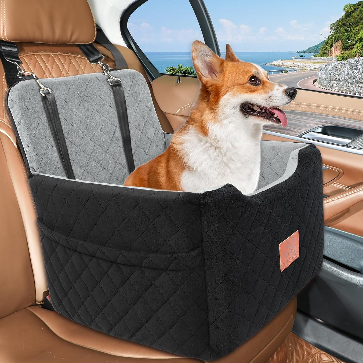 Asiento de Coche Elevado para Perros GL GLENSLAVE 50cm - Negro/Gris