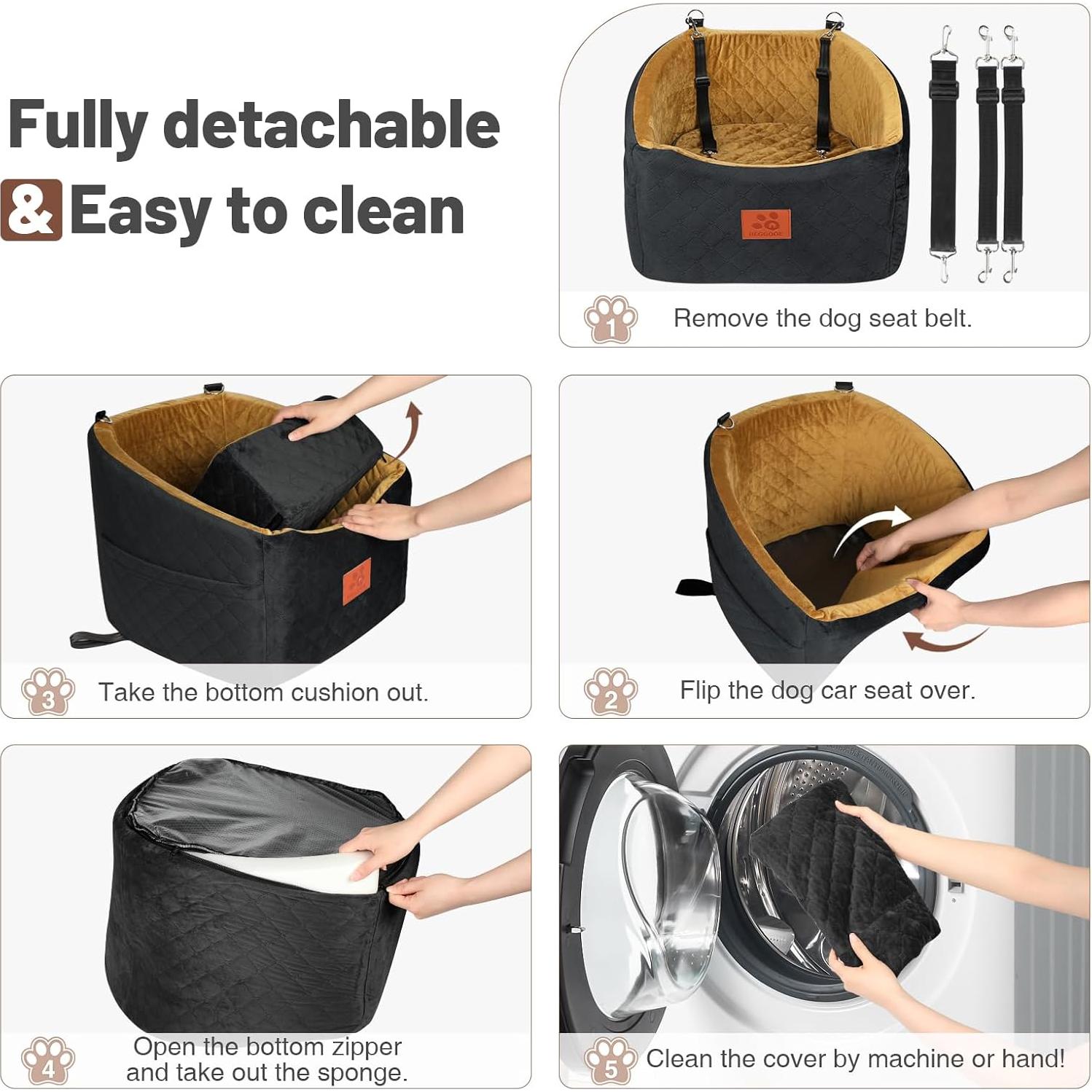 Asiento de Coche para Perros HEGCOOE Elevado 50.8x50.8cm